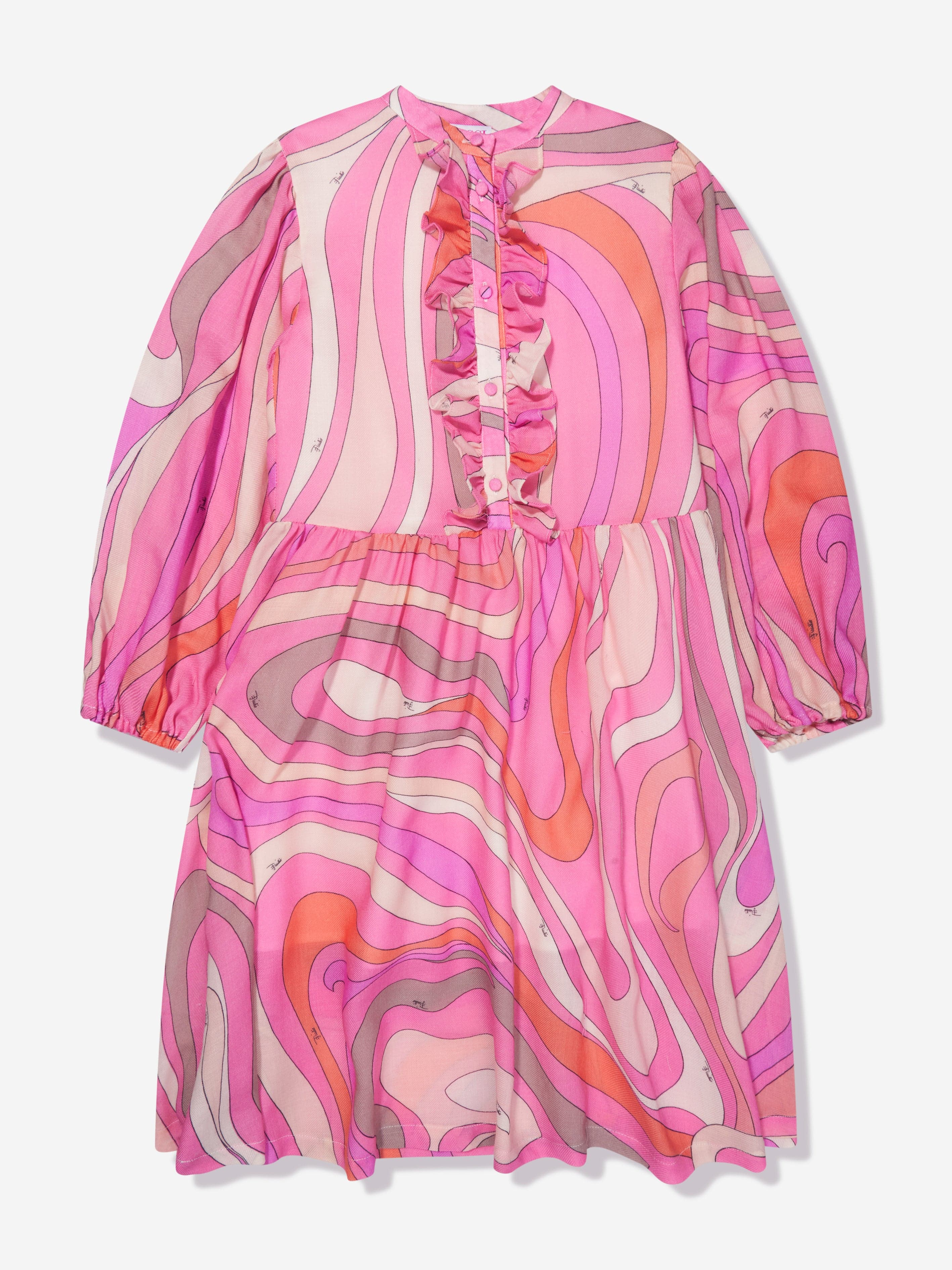 Pucci Girls Marmo Print Shirt Dress in Pink