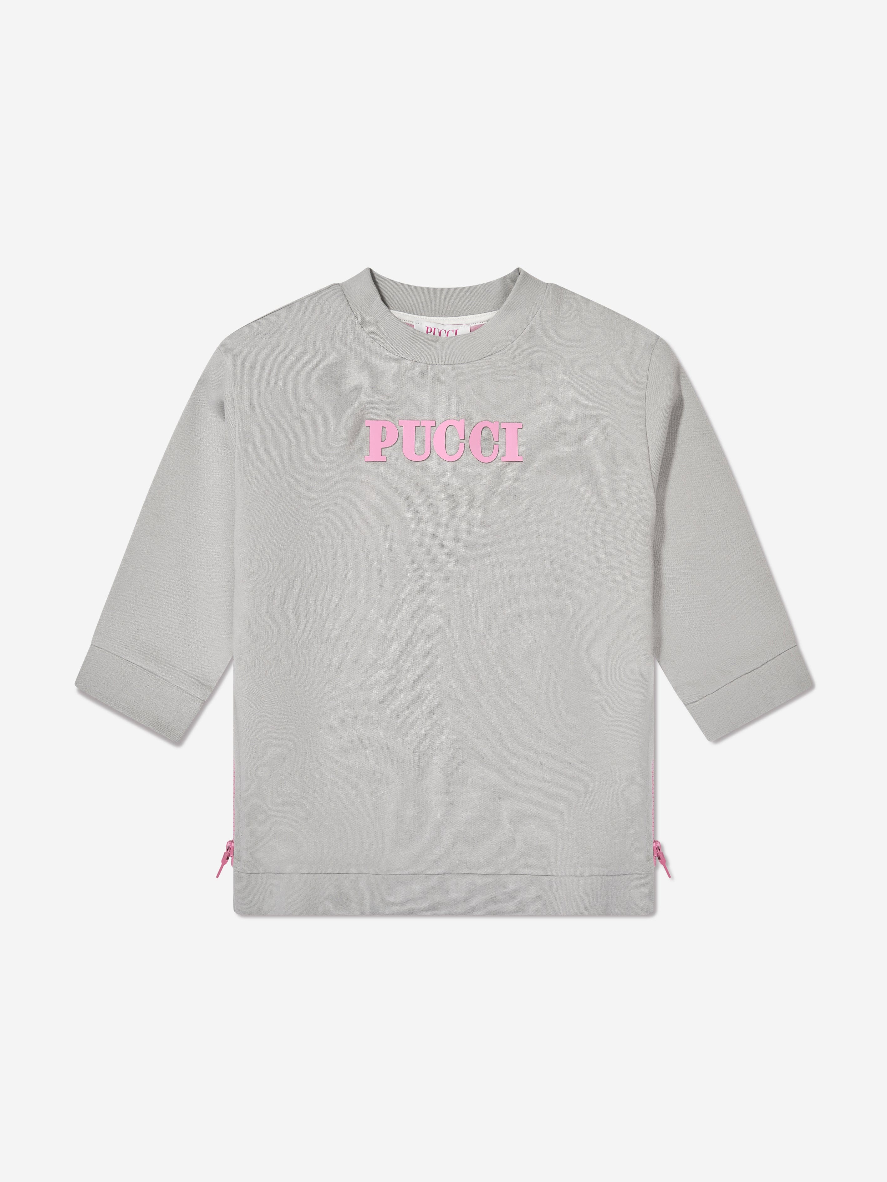 Pucci Girls Logo Sweater Dress in Grey