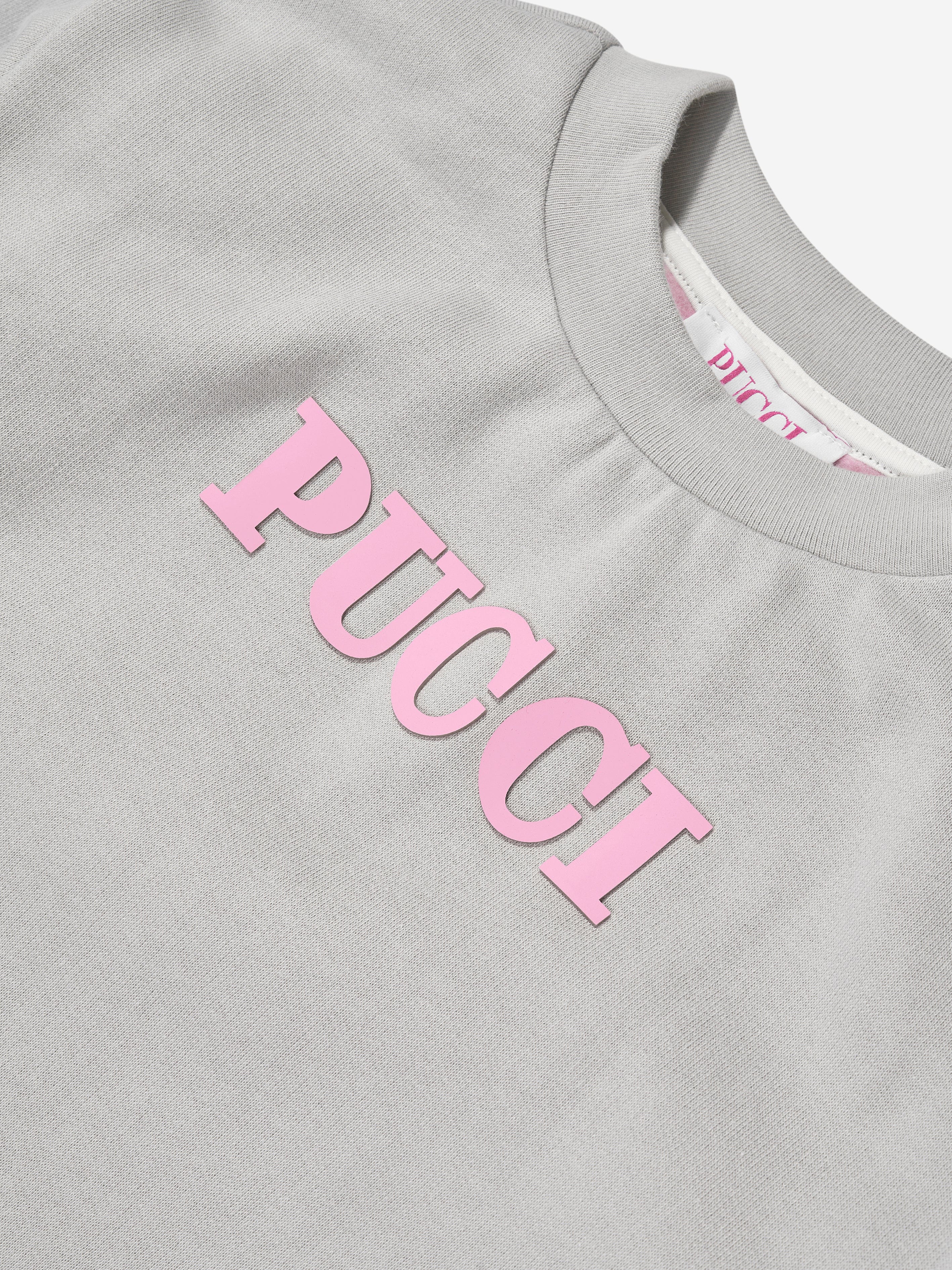 Pucci Girls Logo Sweater Dress in Grey