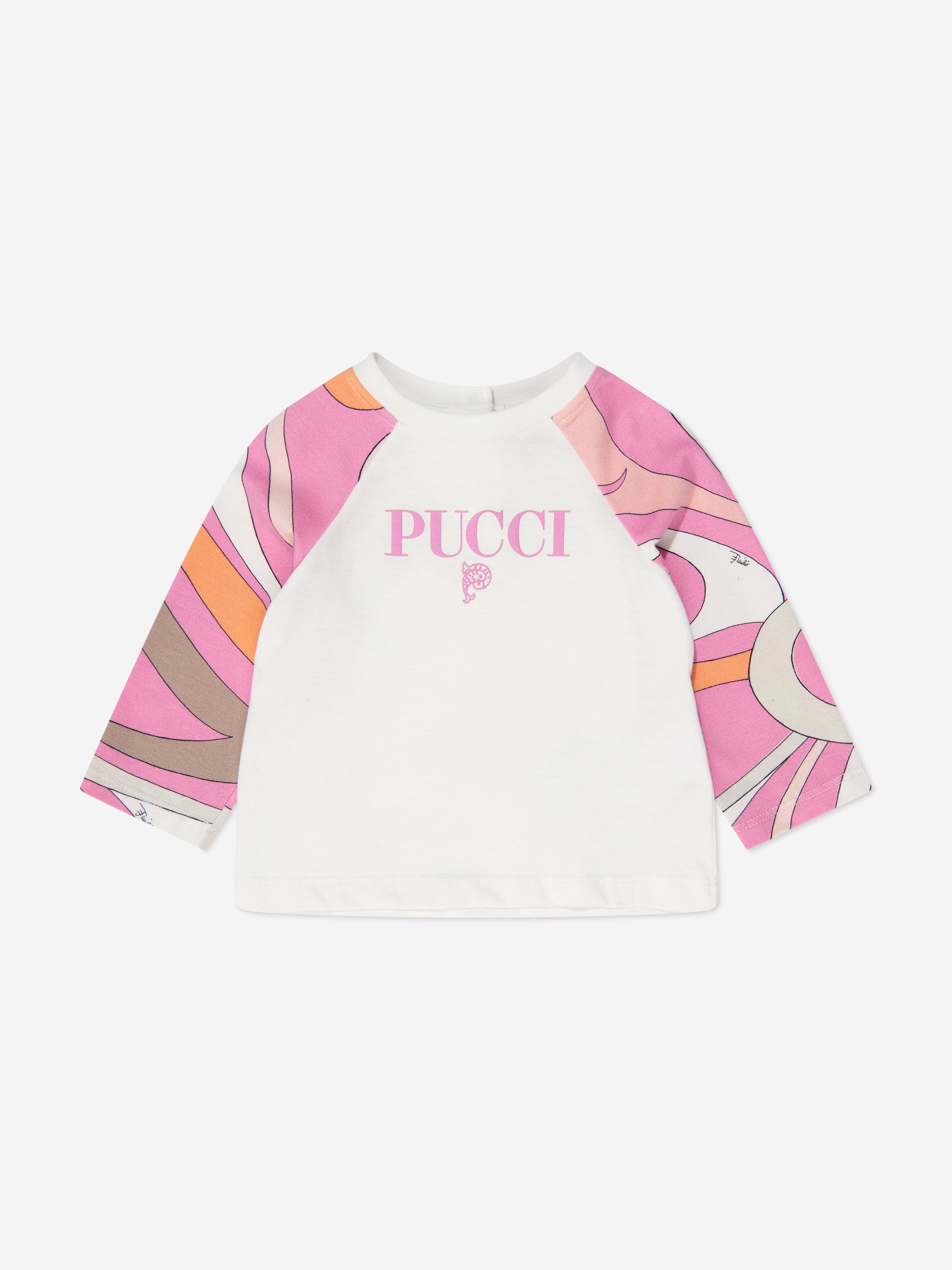 Pucci Baby Girls Long Sleeve T-Shirt in Ivory