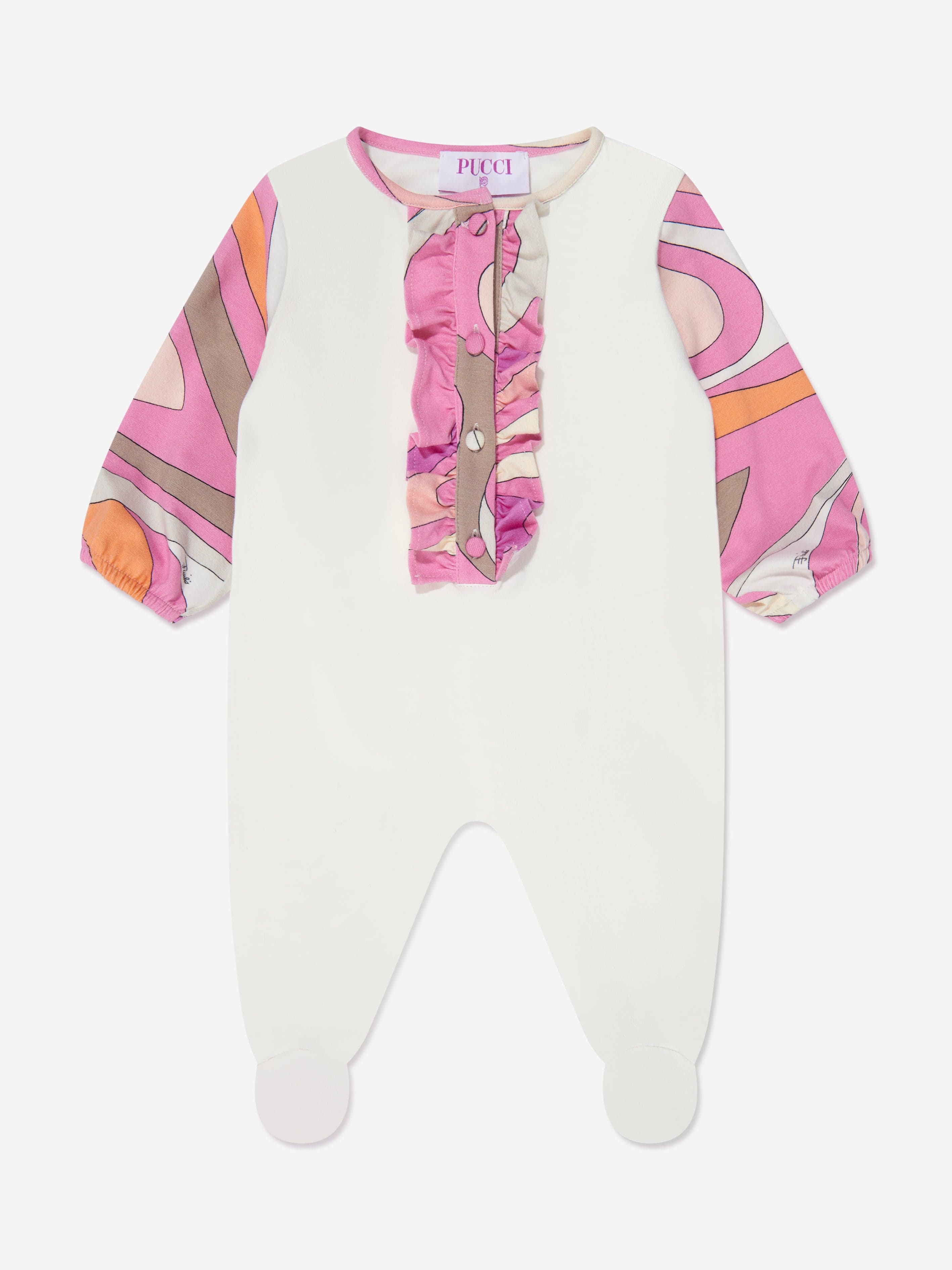 Pucci Baby Girls Babygrow Set in Ivory