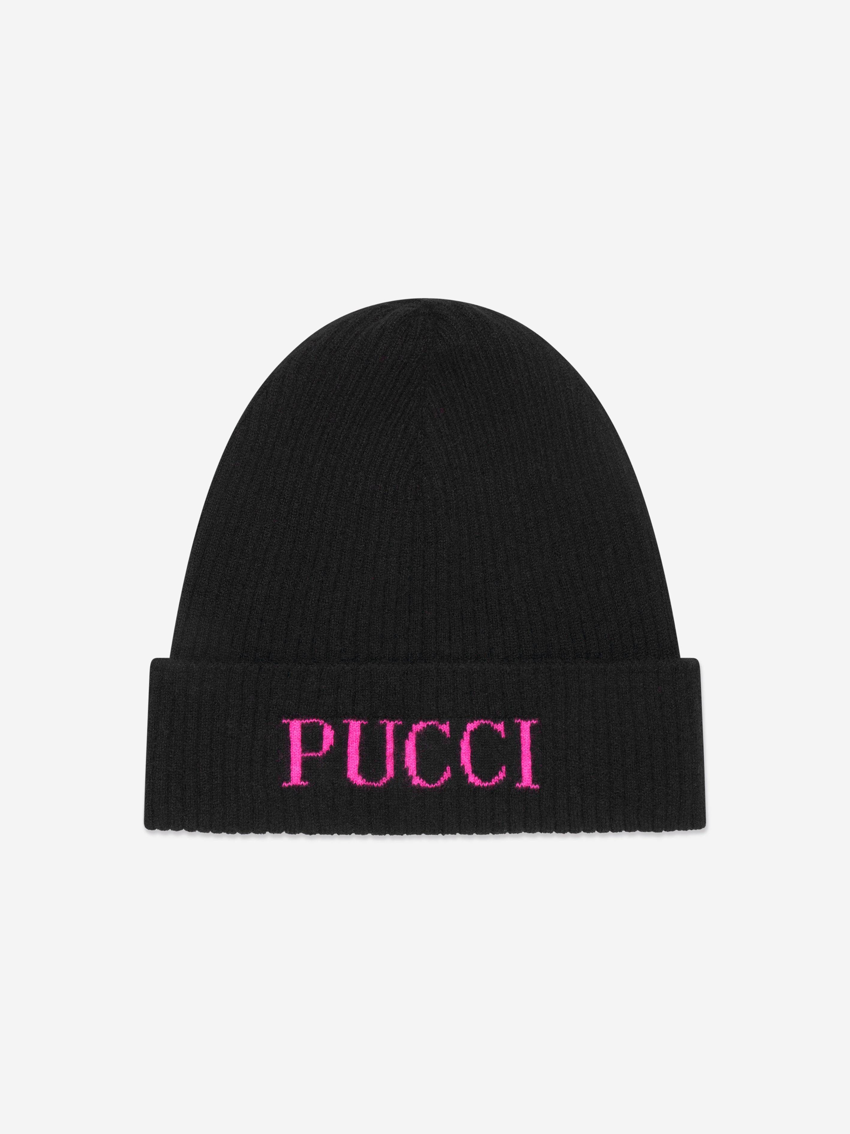 Pucci Girls Logo Beanie Hat in Pink