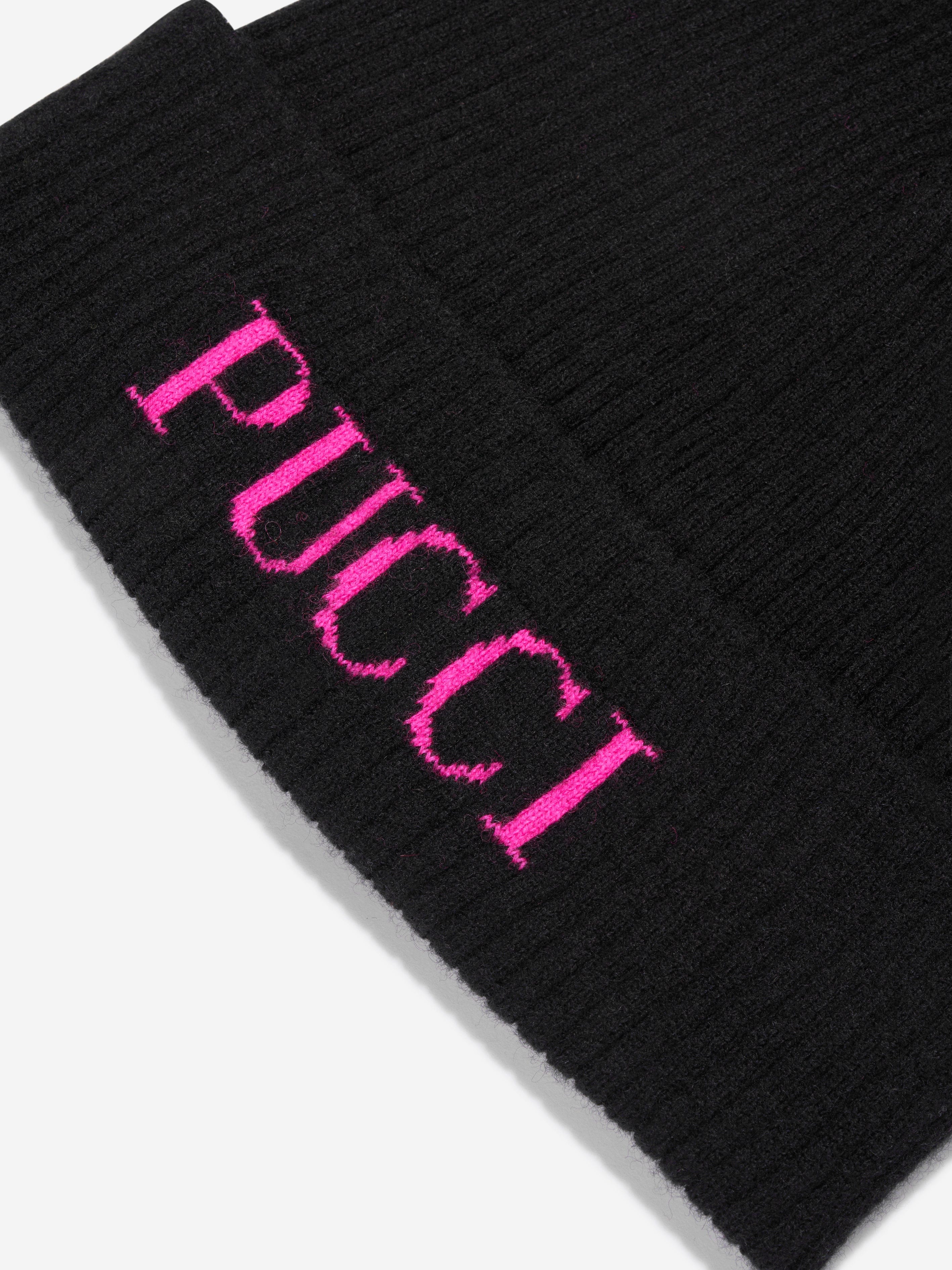 Pucci Girls Logo Beanie Hat in Pink