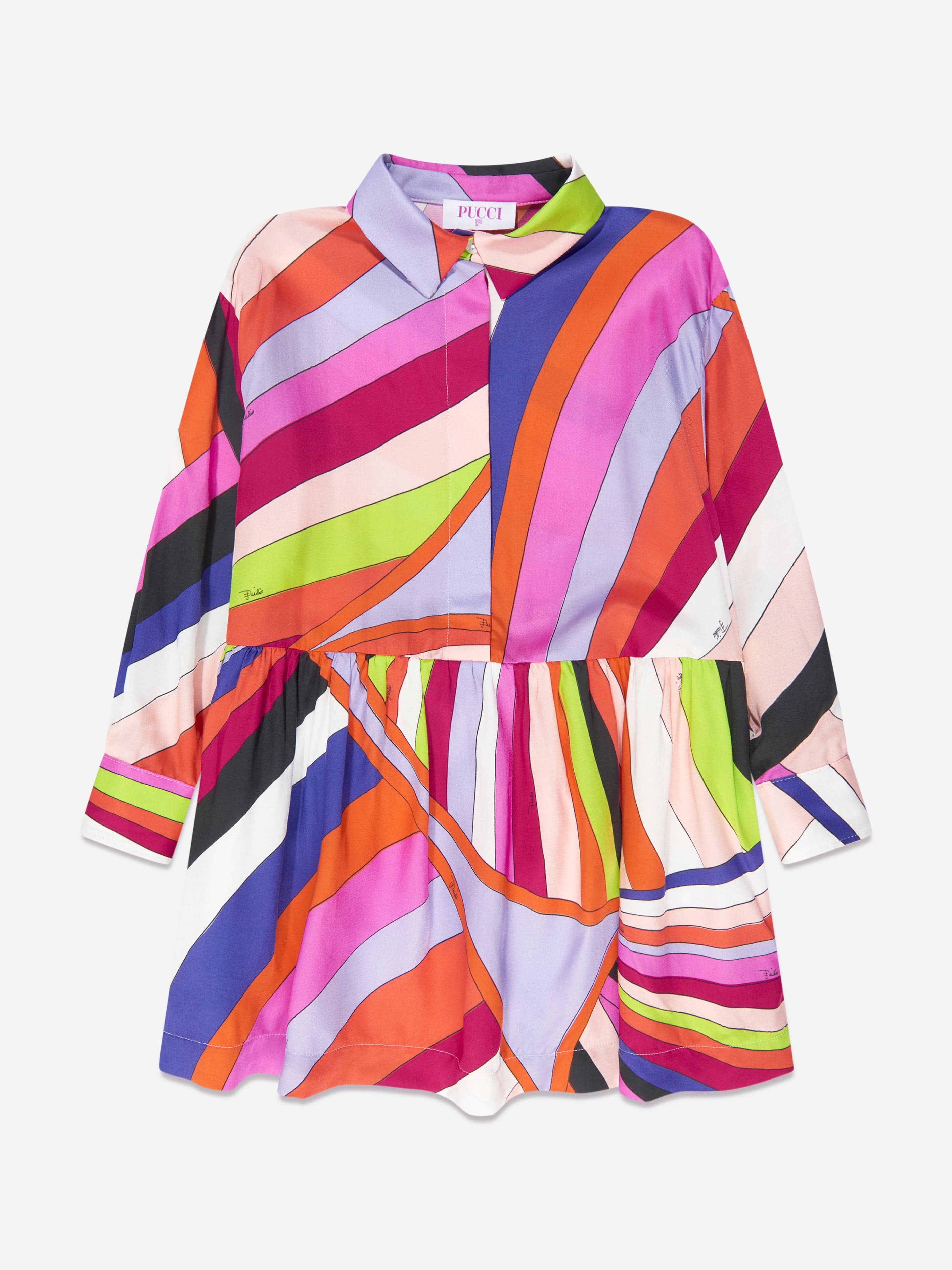 Pucci Girls Iride Print Shirt Dress in Multicolour