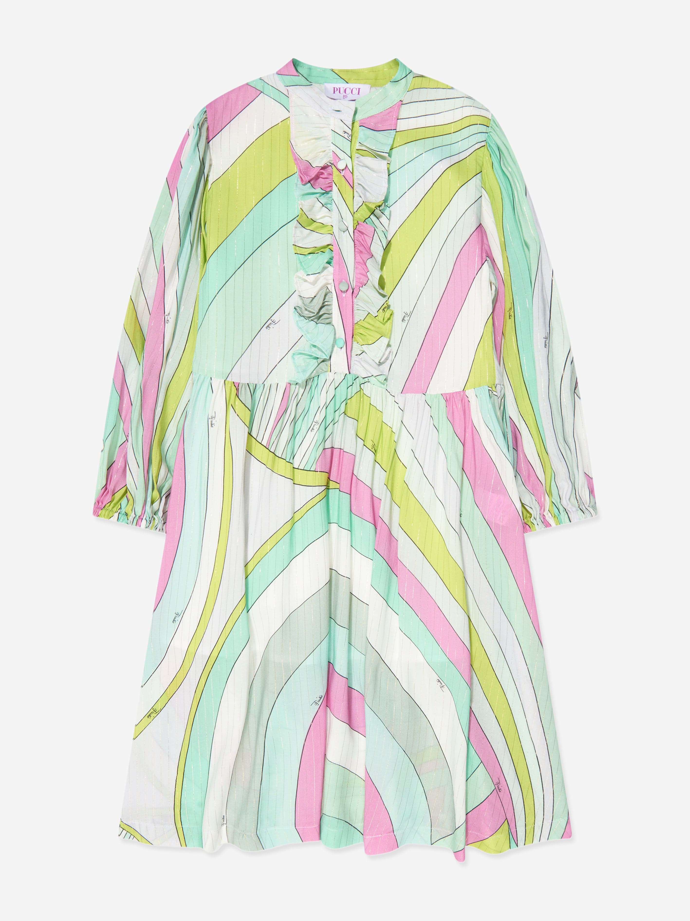 Pucci Girls Iride Print Dress in Multicolour