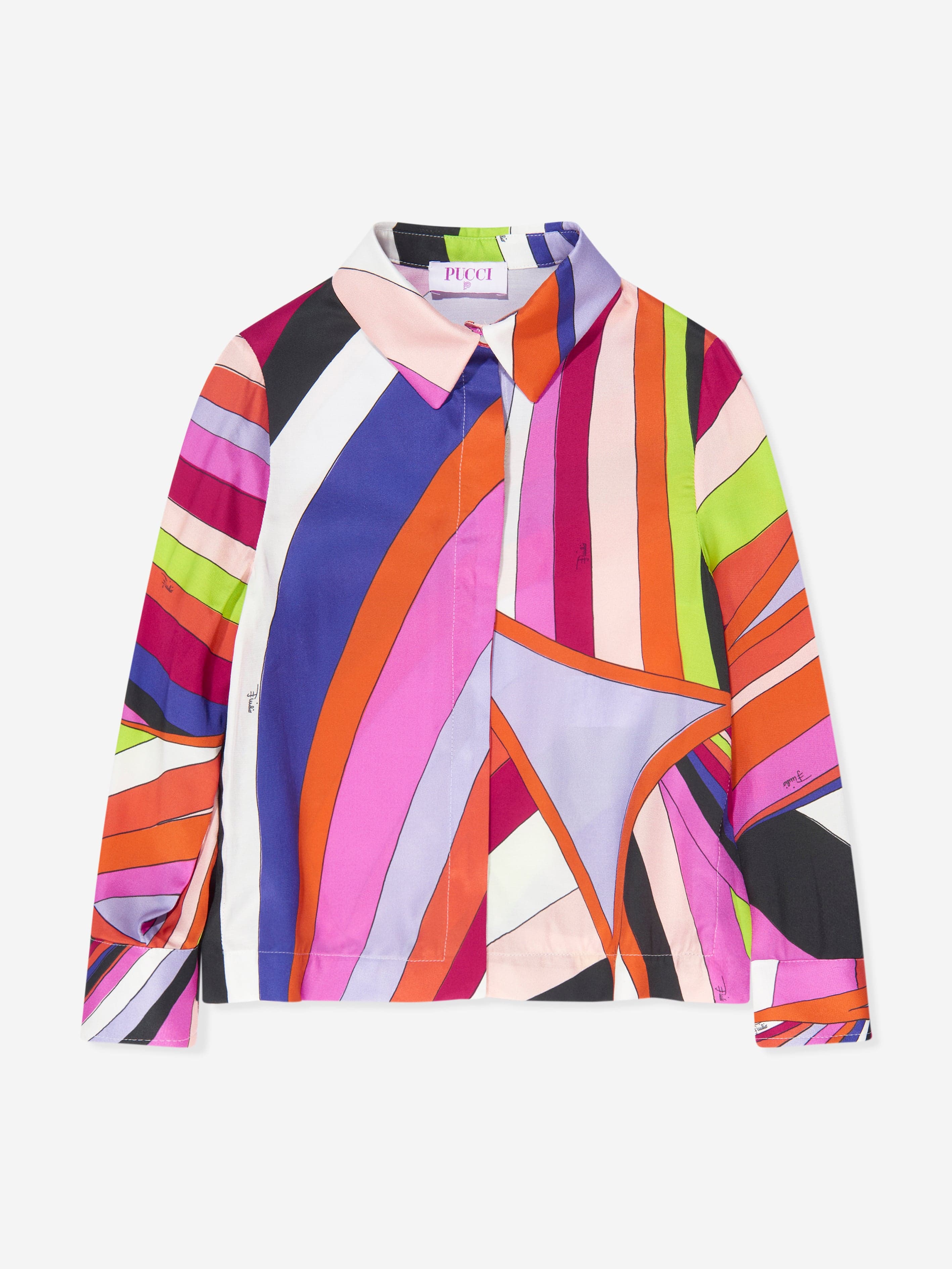 Pucci Girls Iride Print Blouse in Multicolour