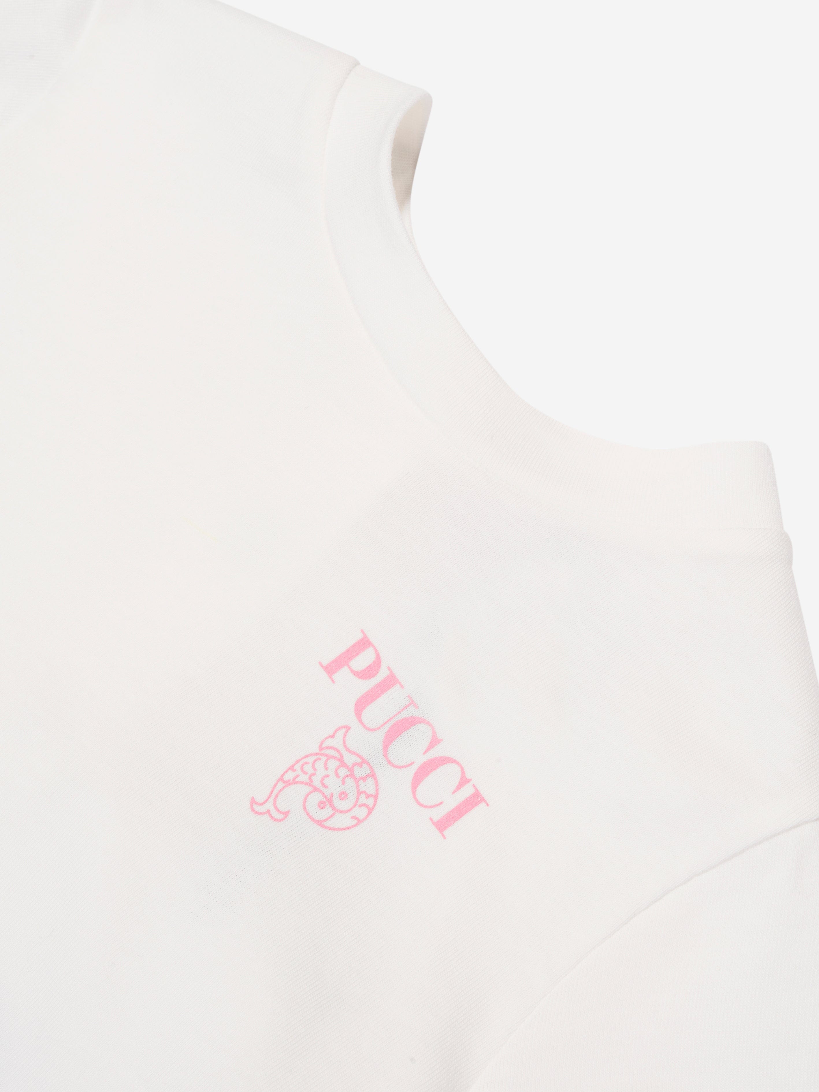 Pucci Baby Girls Logo T-Shirt in Ivory