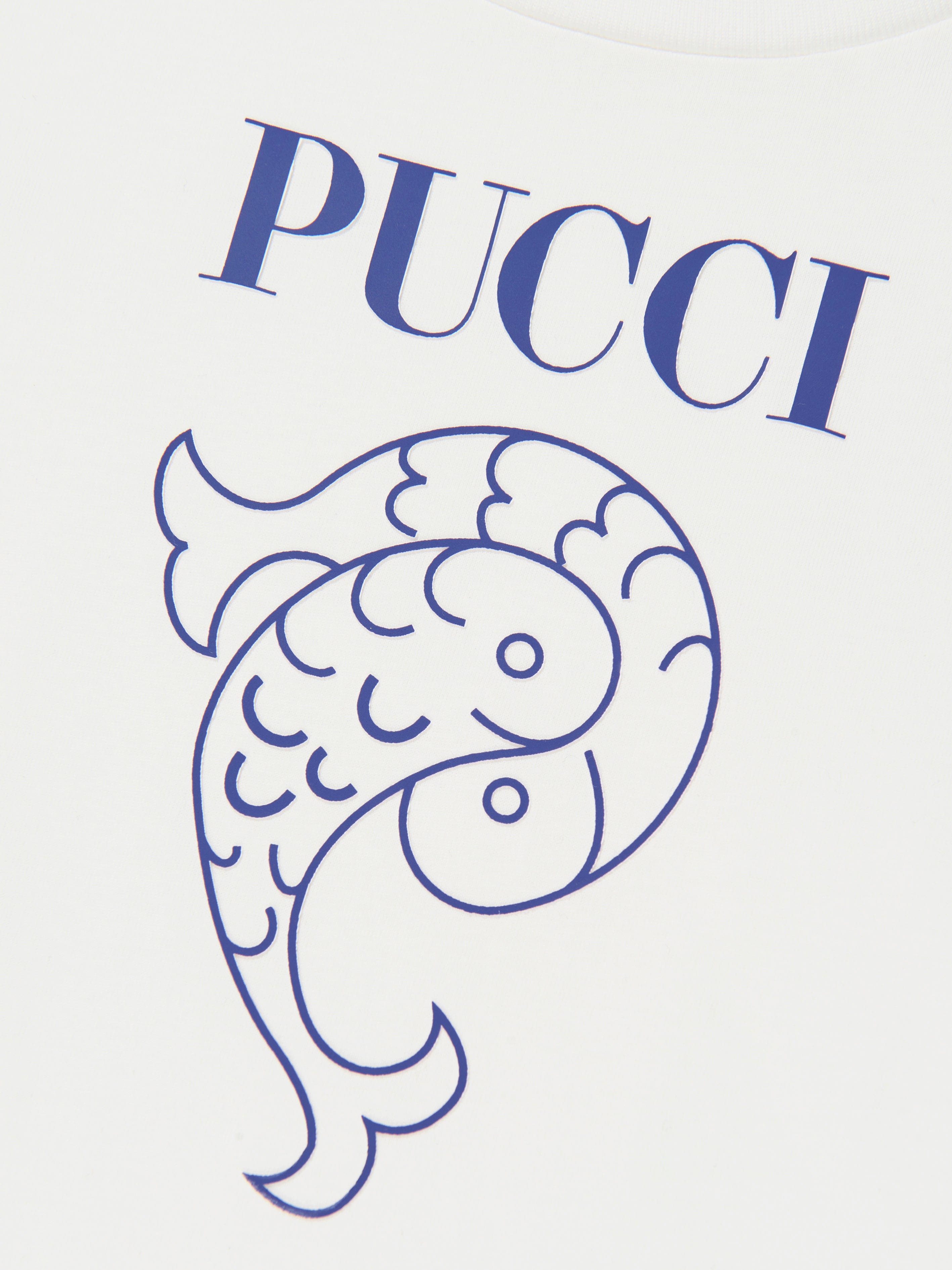 Pucci Girls Logo Print T-Shirt in Ivory