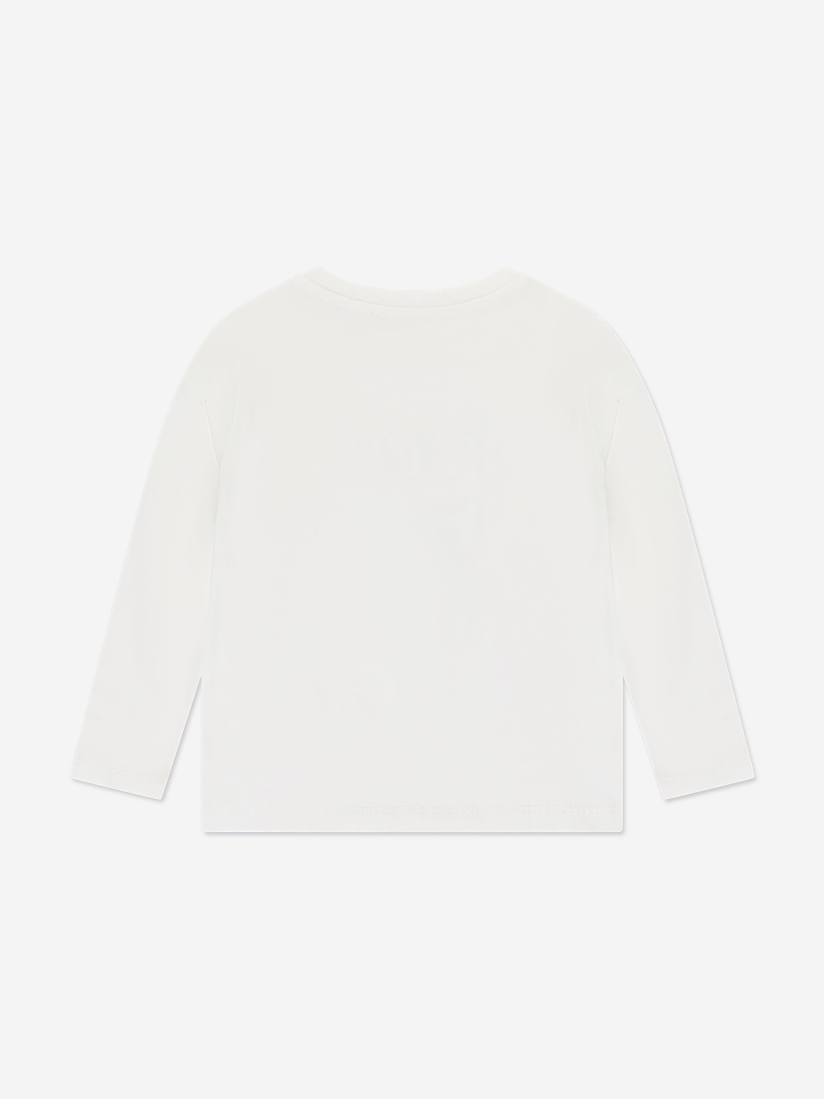 Pucci Girls Long Sleeve Logo T-Shirt in Ivory