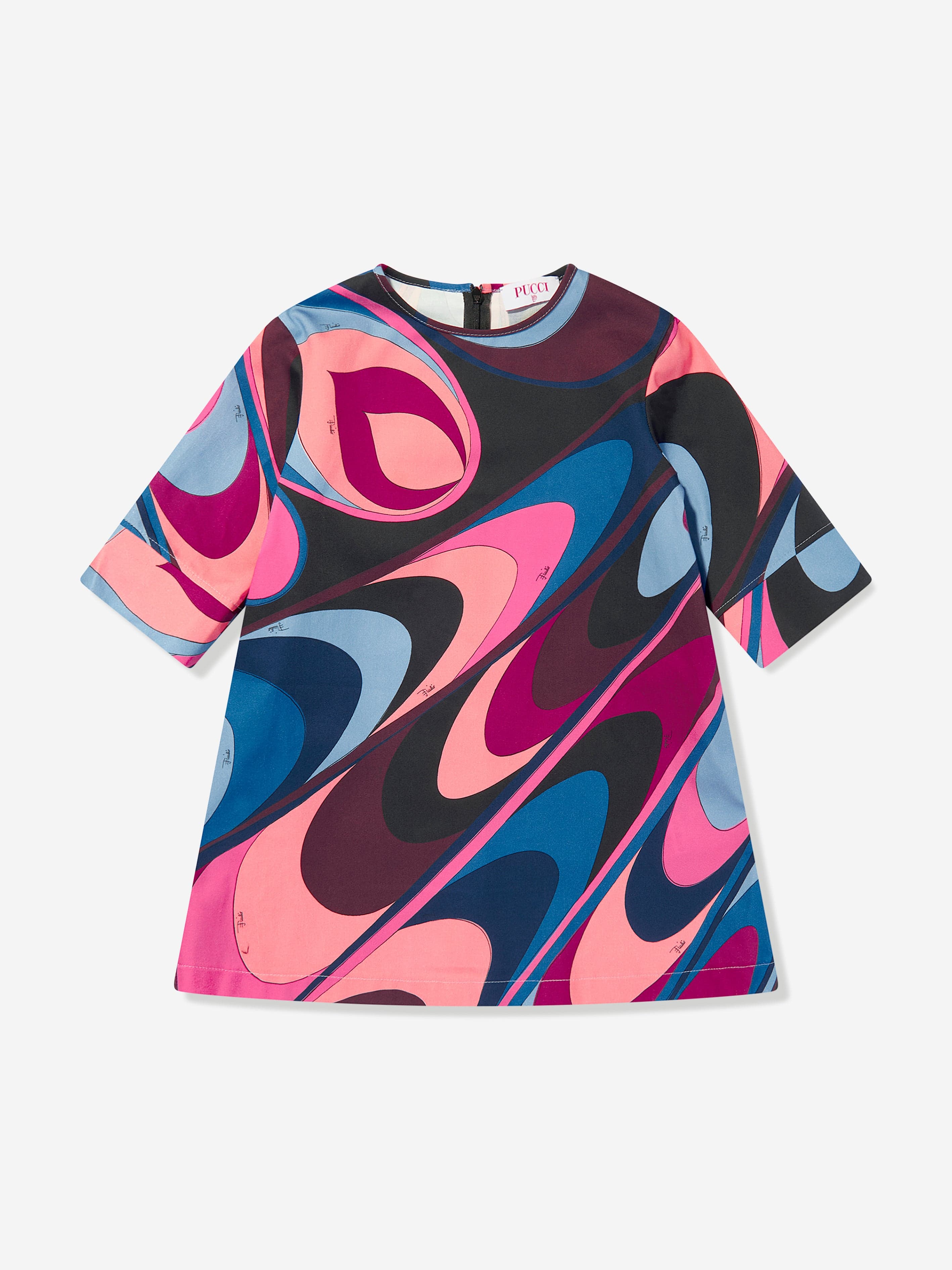 Pucci Girls Onde Print Dress in Multicolour