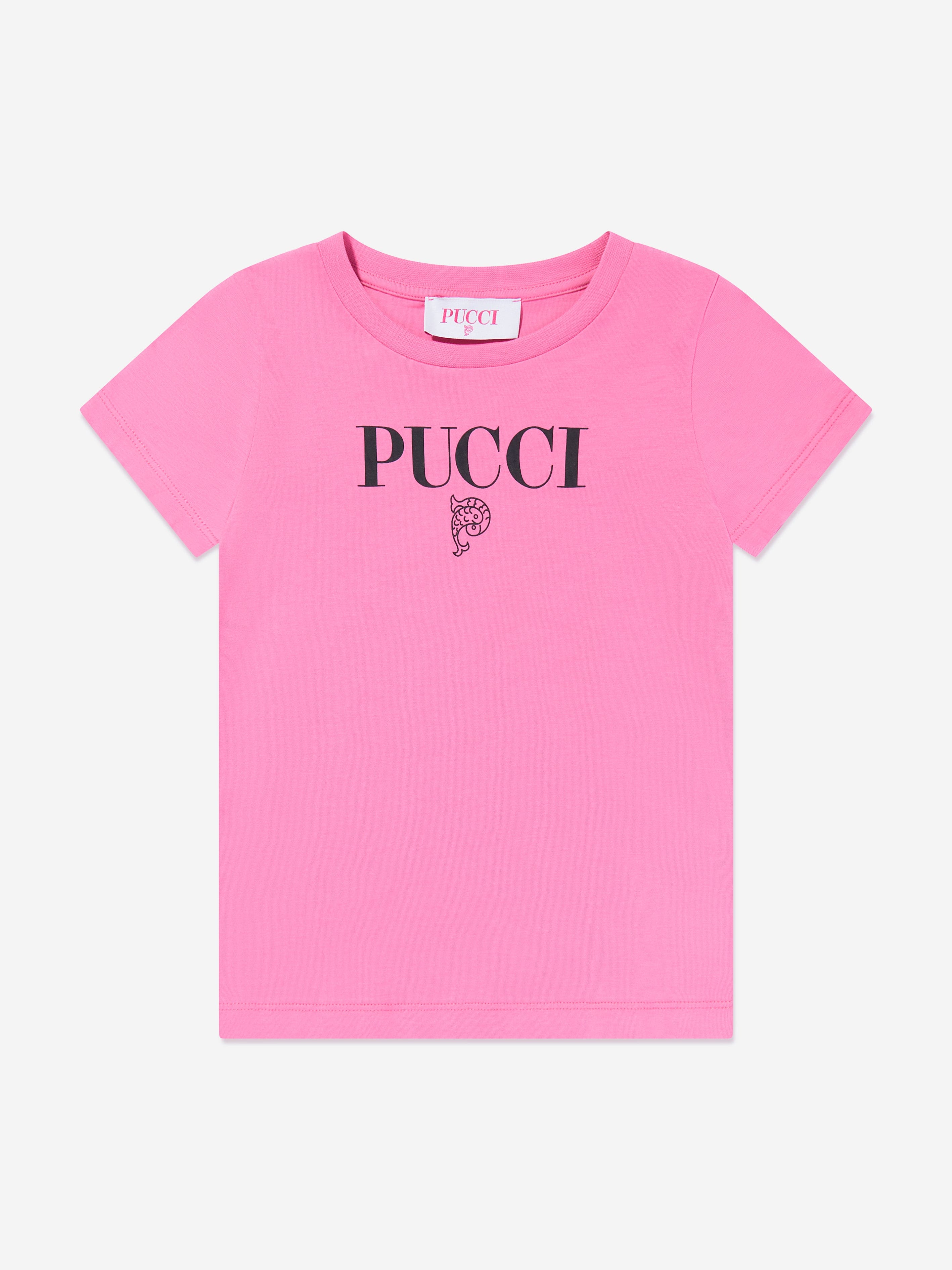 Pucci Girls Logo T-Shirt in Pink