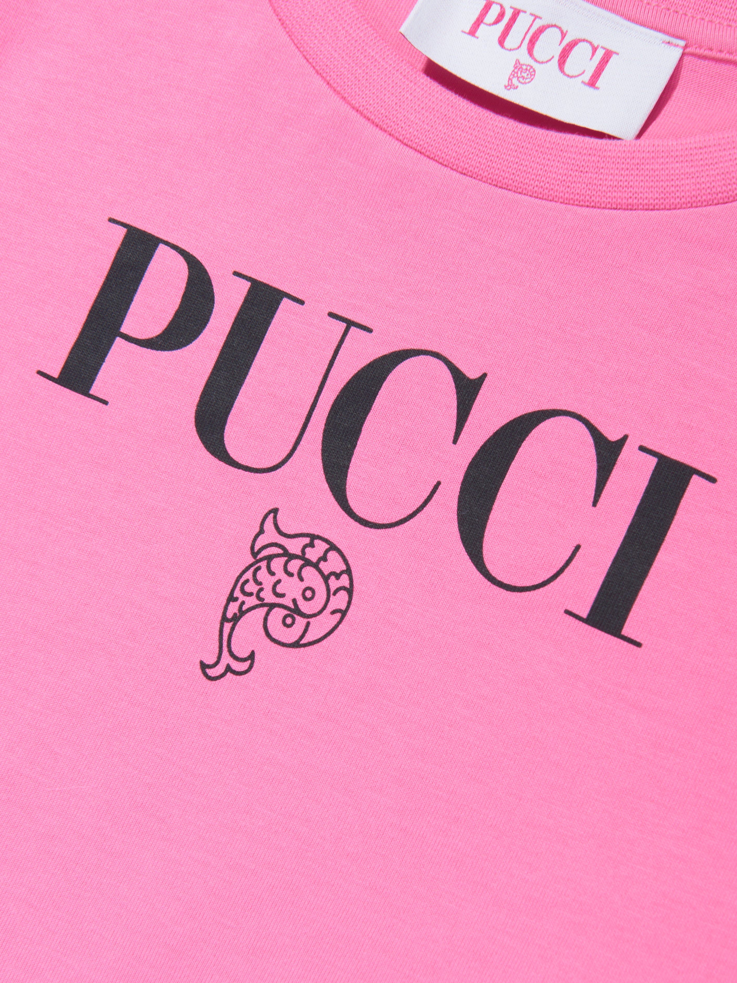 Pucci Girls Logo T-Shirt in Pink