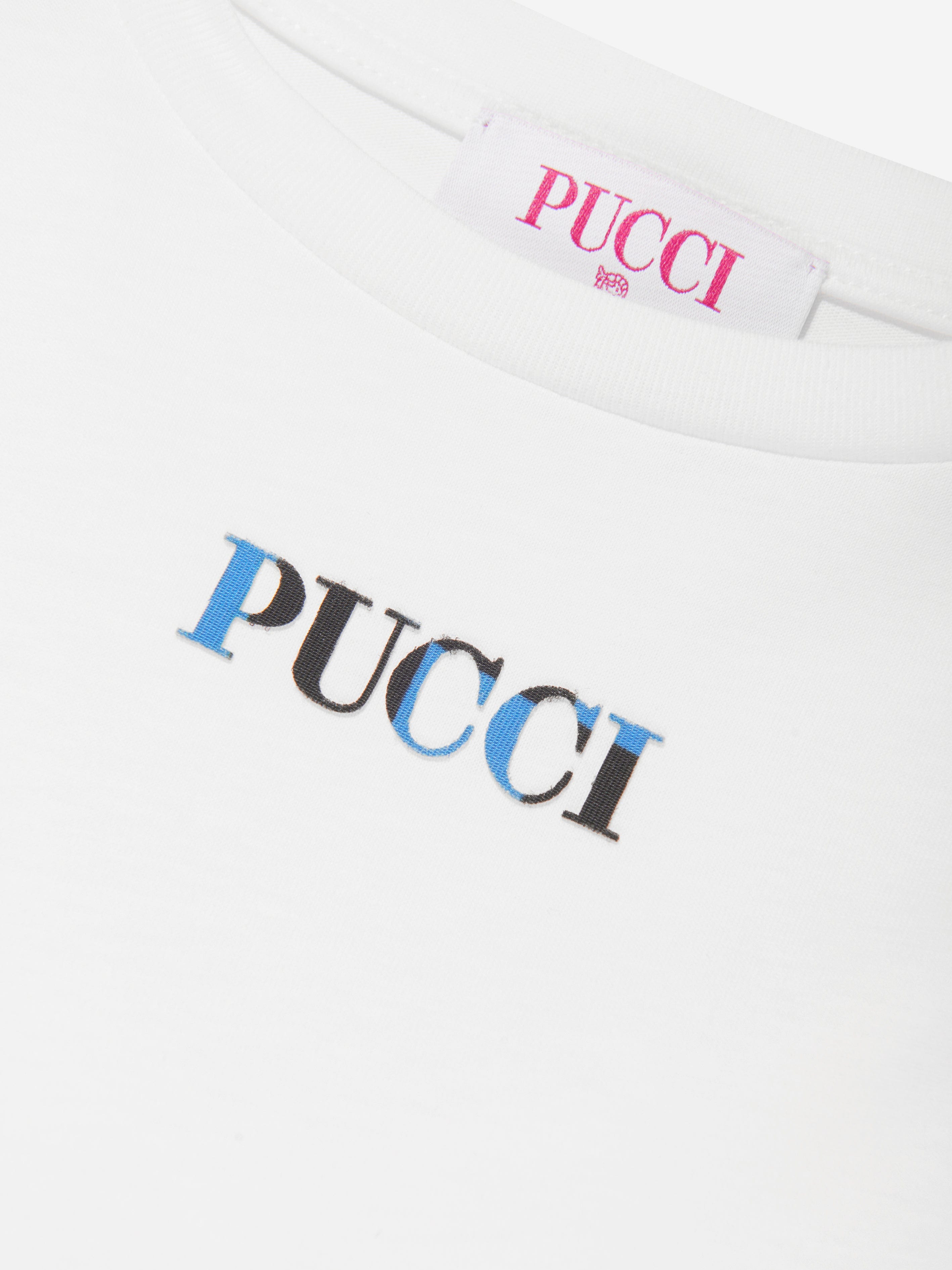 Pucci Girls Onde Jersey Dress in Ivory