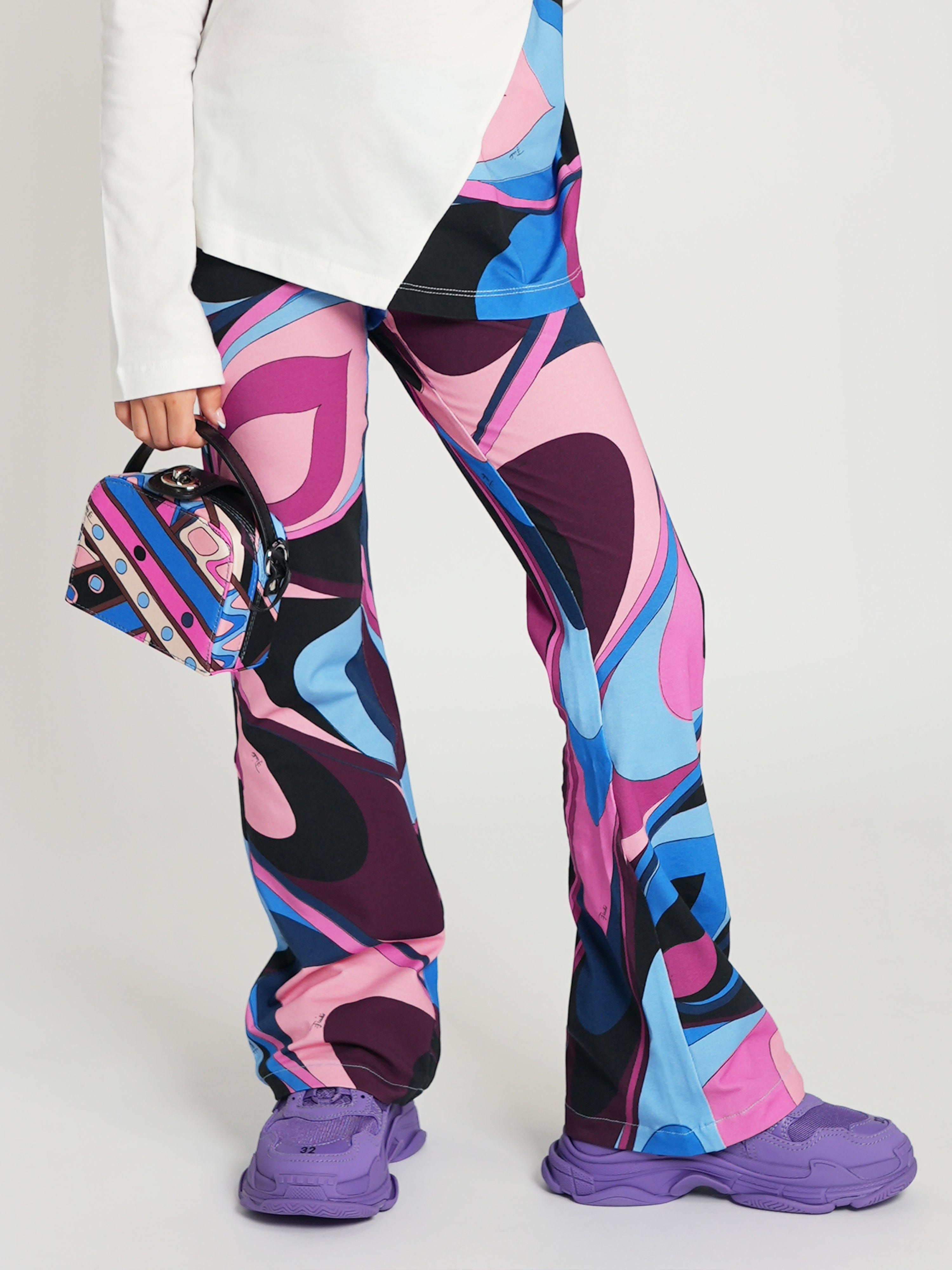 Pucci Girls Onde Flared Leggings in Multicolour