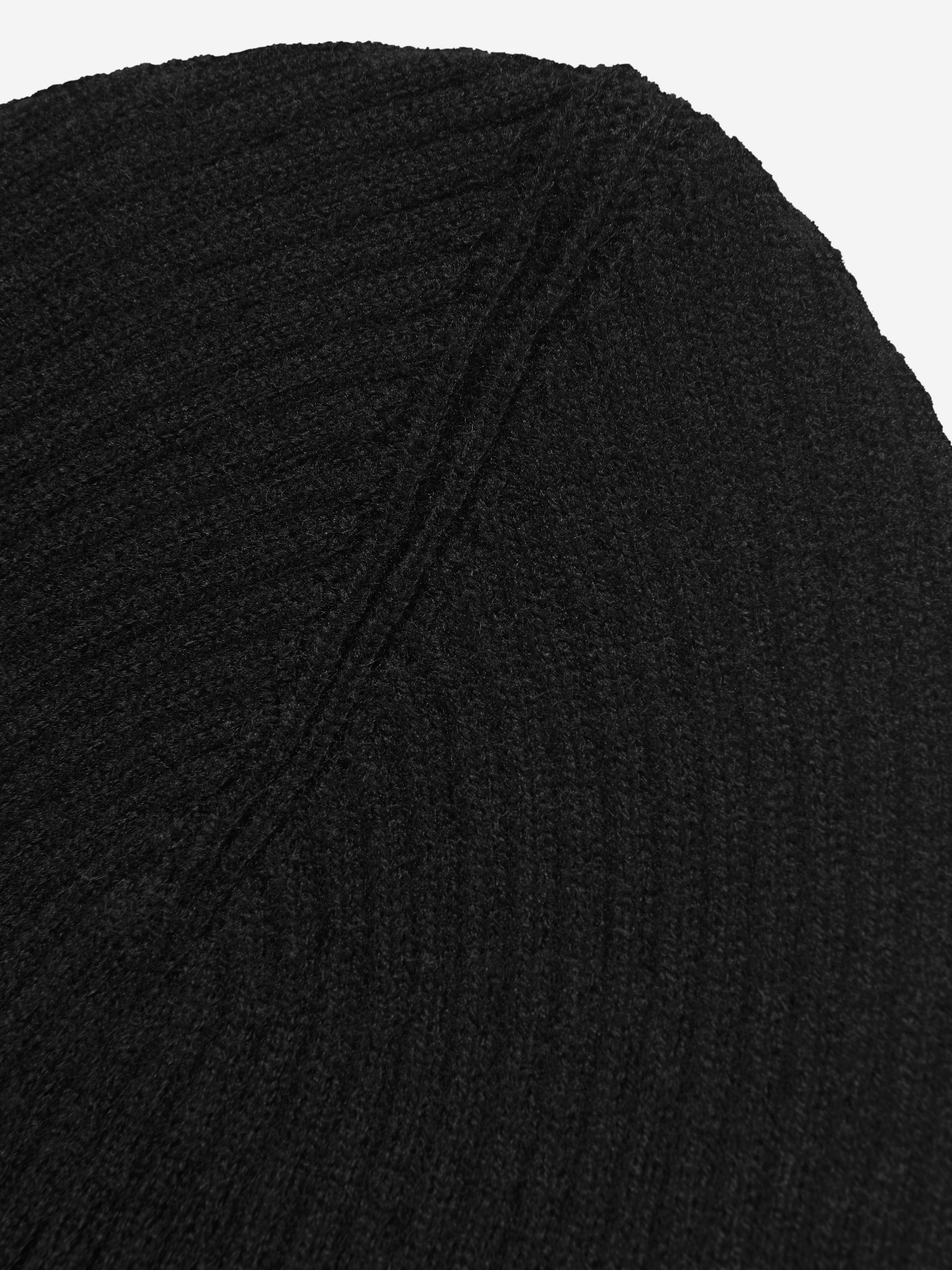 Girls Wool and Cashmere Beanie Hat in Black