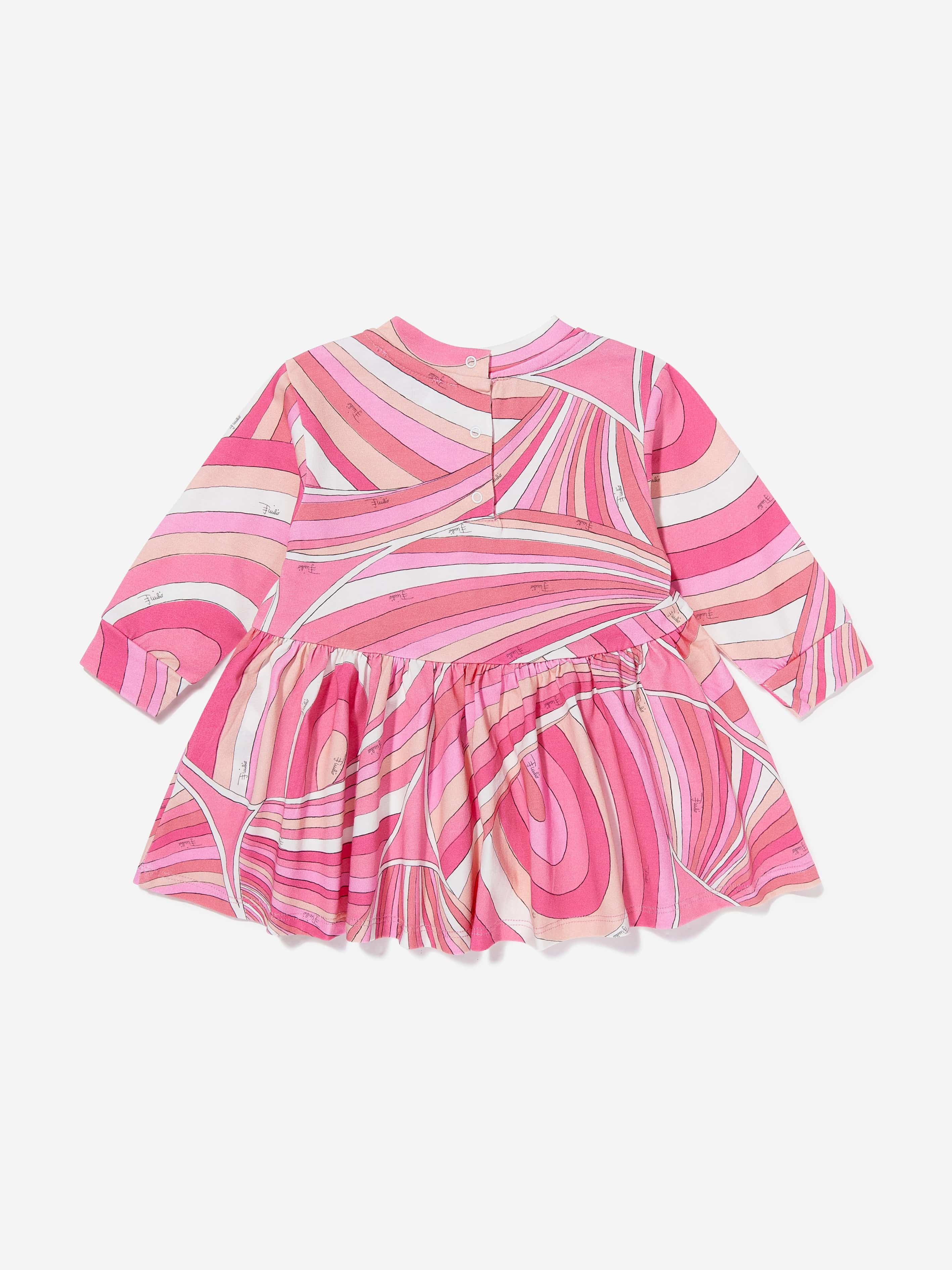 Baby Girls Iride Print Jersey Dress in Pink