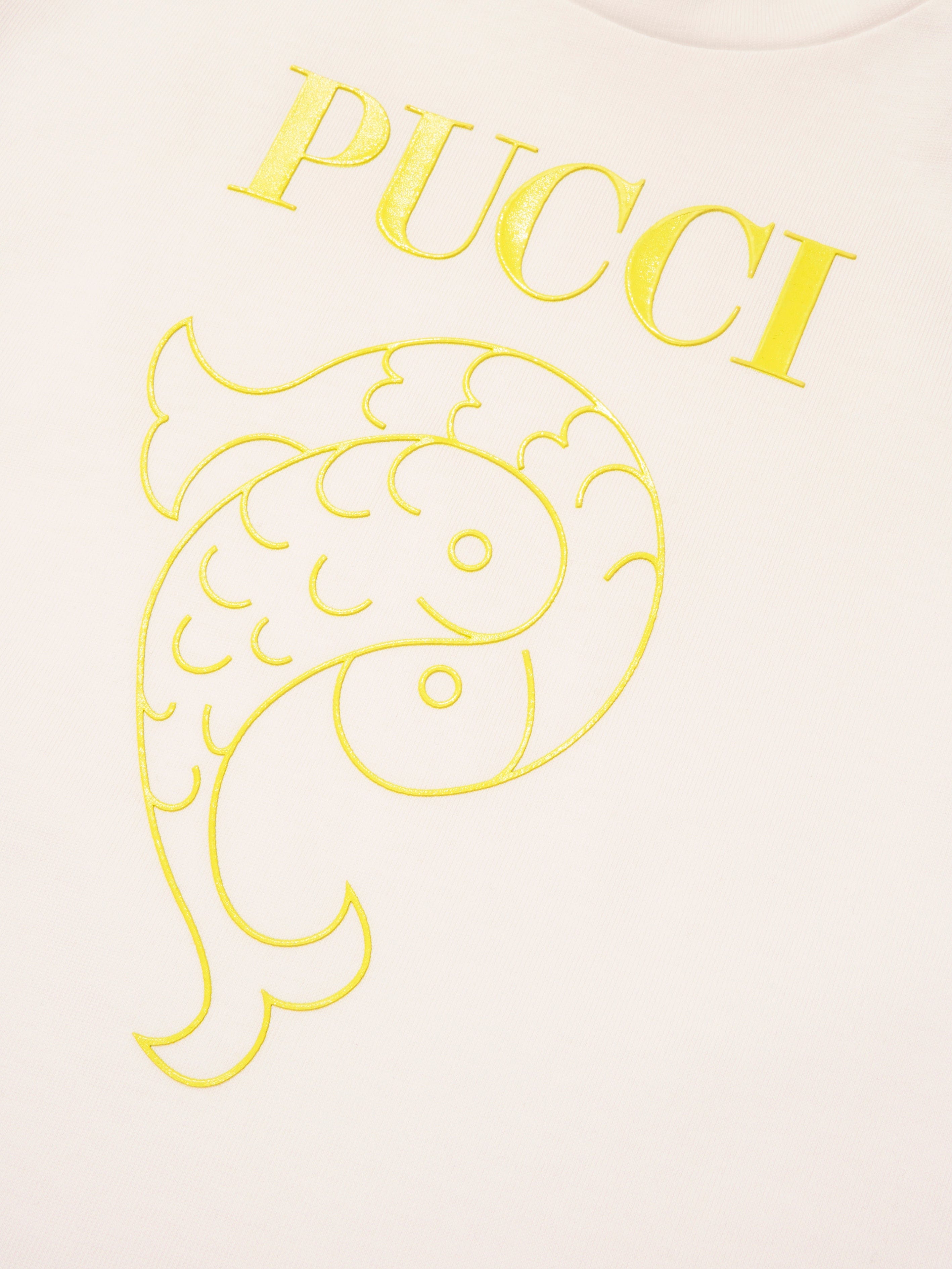 Pucci Girls Fish Logo T-Shirt in Ivory