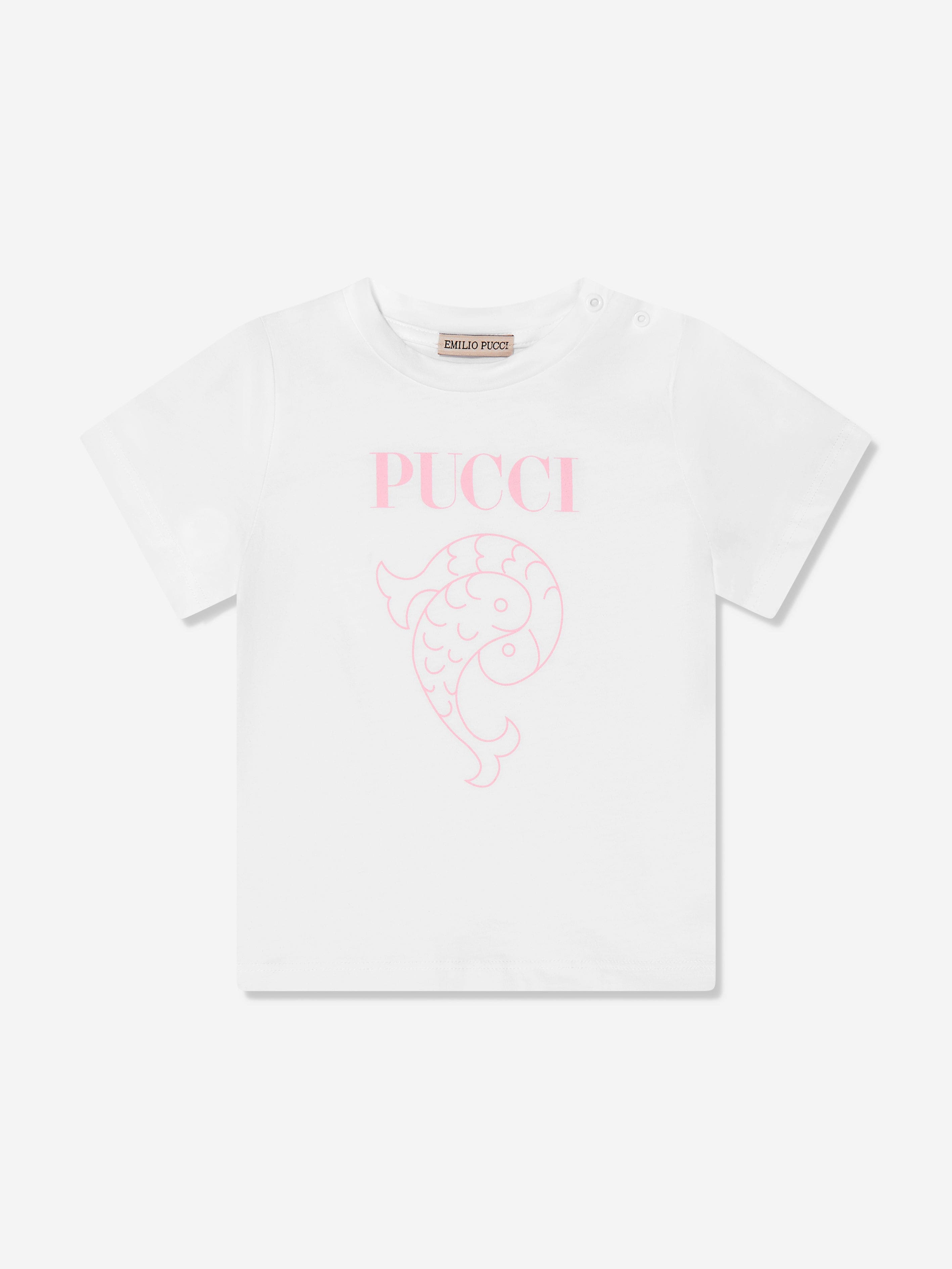 Pucci Baby Girls Logo T-Shirt in White