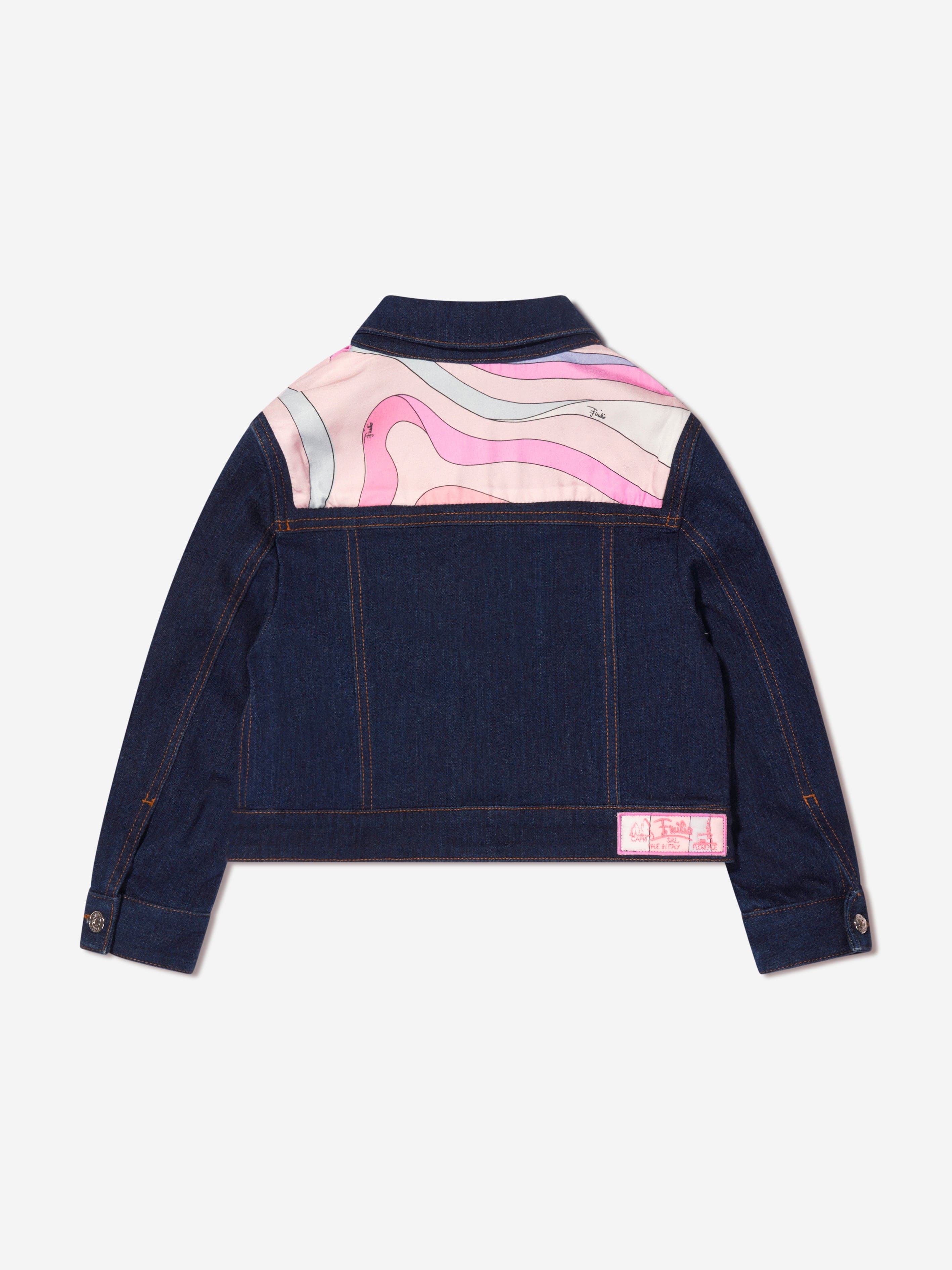 Pucci Girls Marmo Denim Jacket in Blue