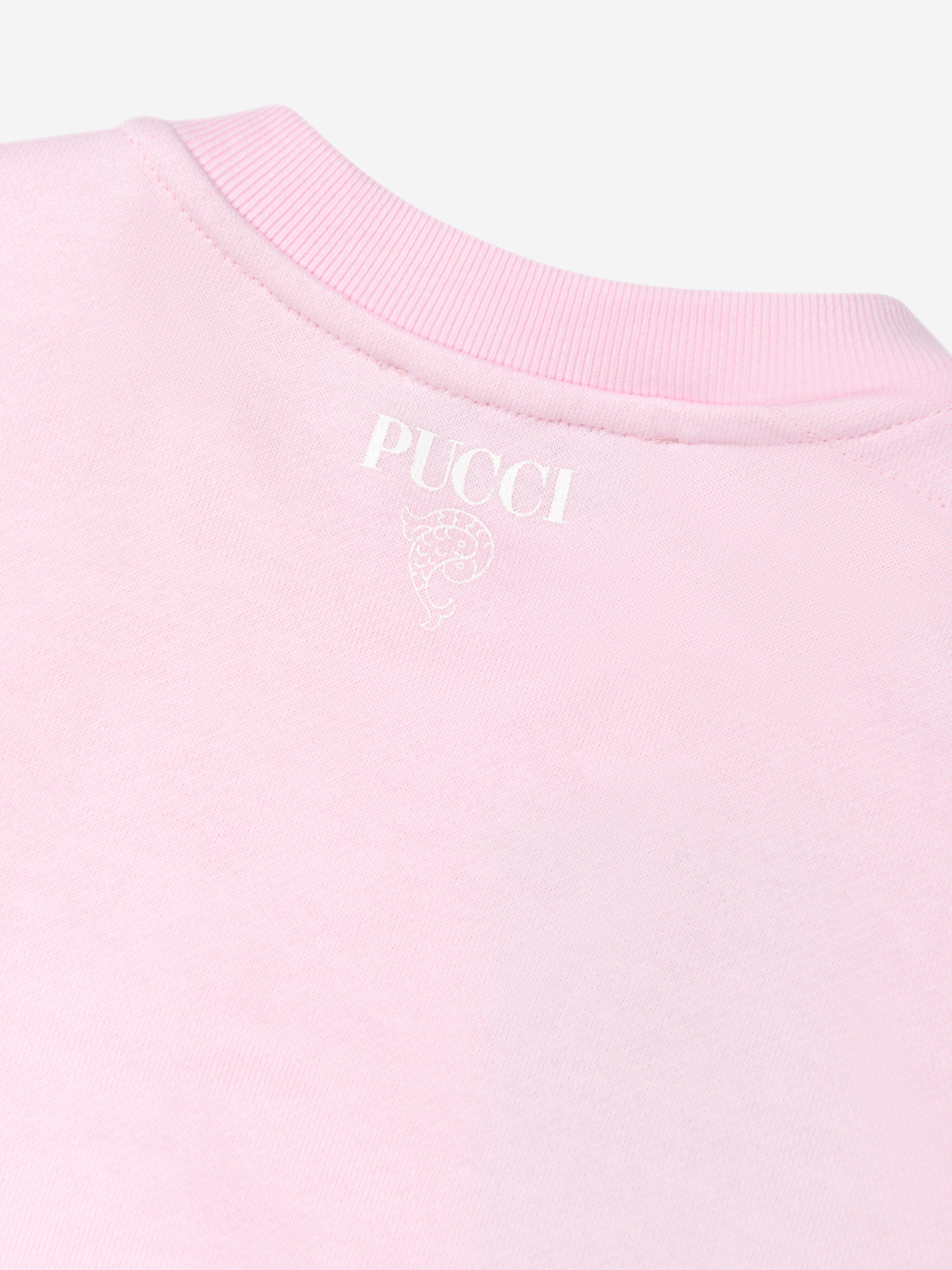 Pucci Girls Branded Sweatshirt in Pink