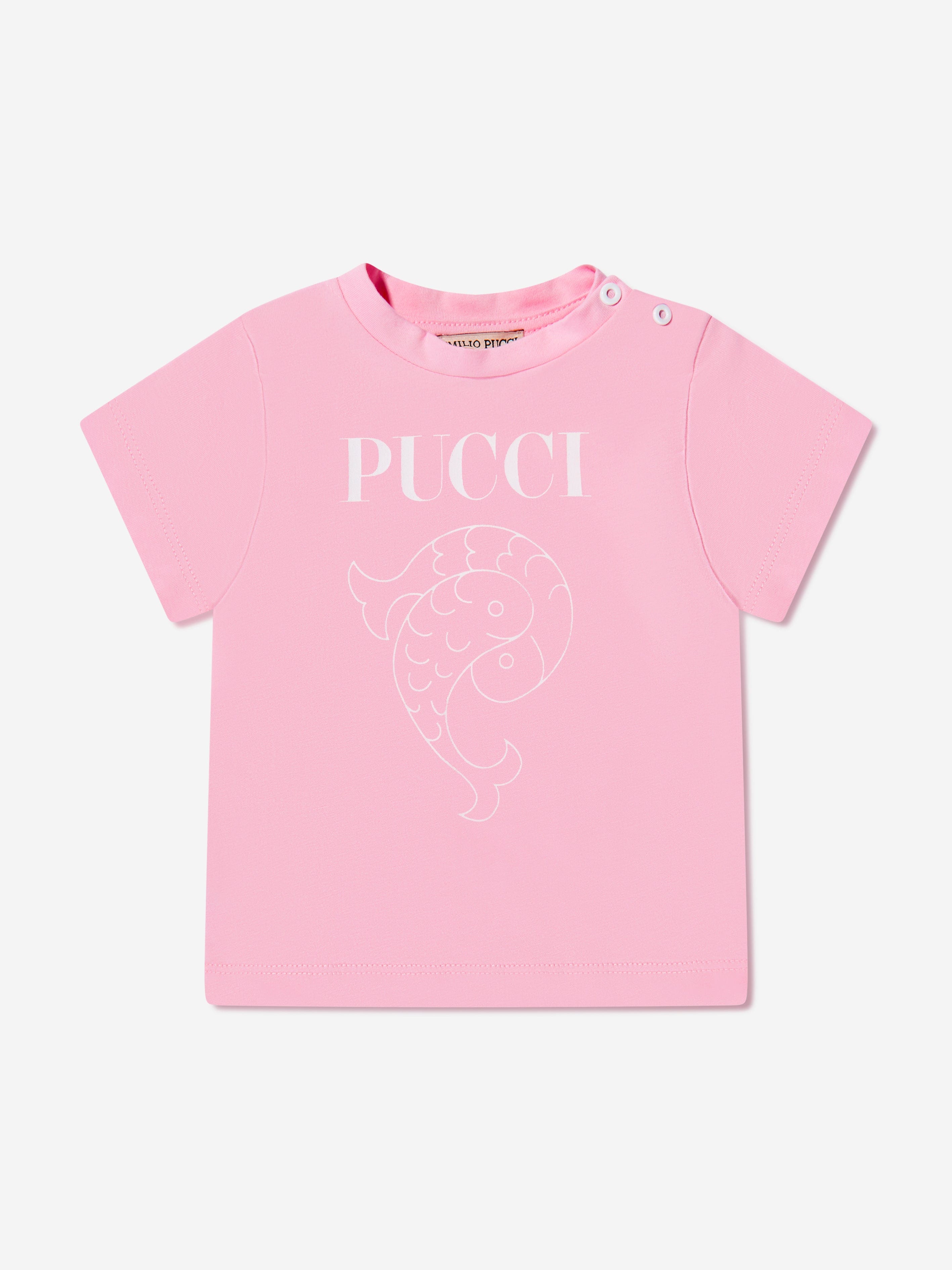 Pucci Baby Girls Logo T-Shirt in Pink