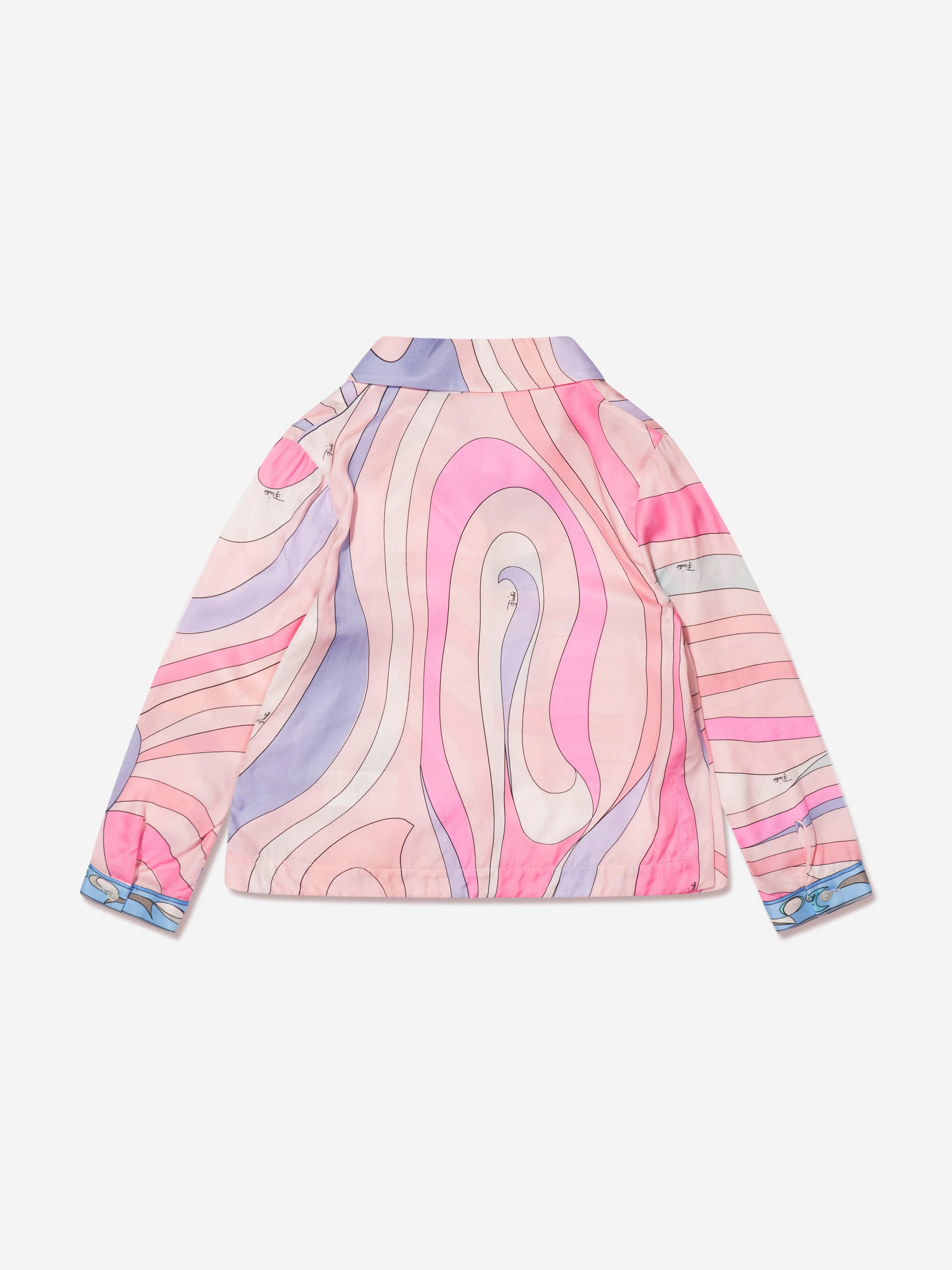 Pucci Girls Marmo Print Blouse in Pink