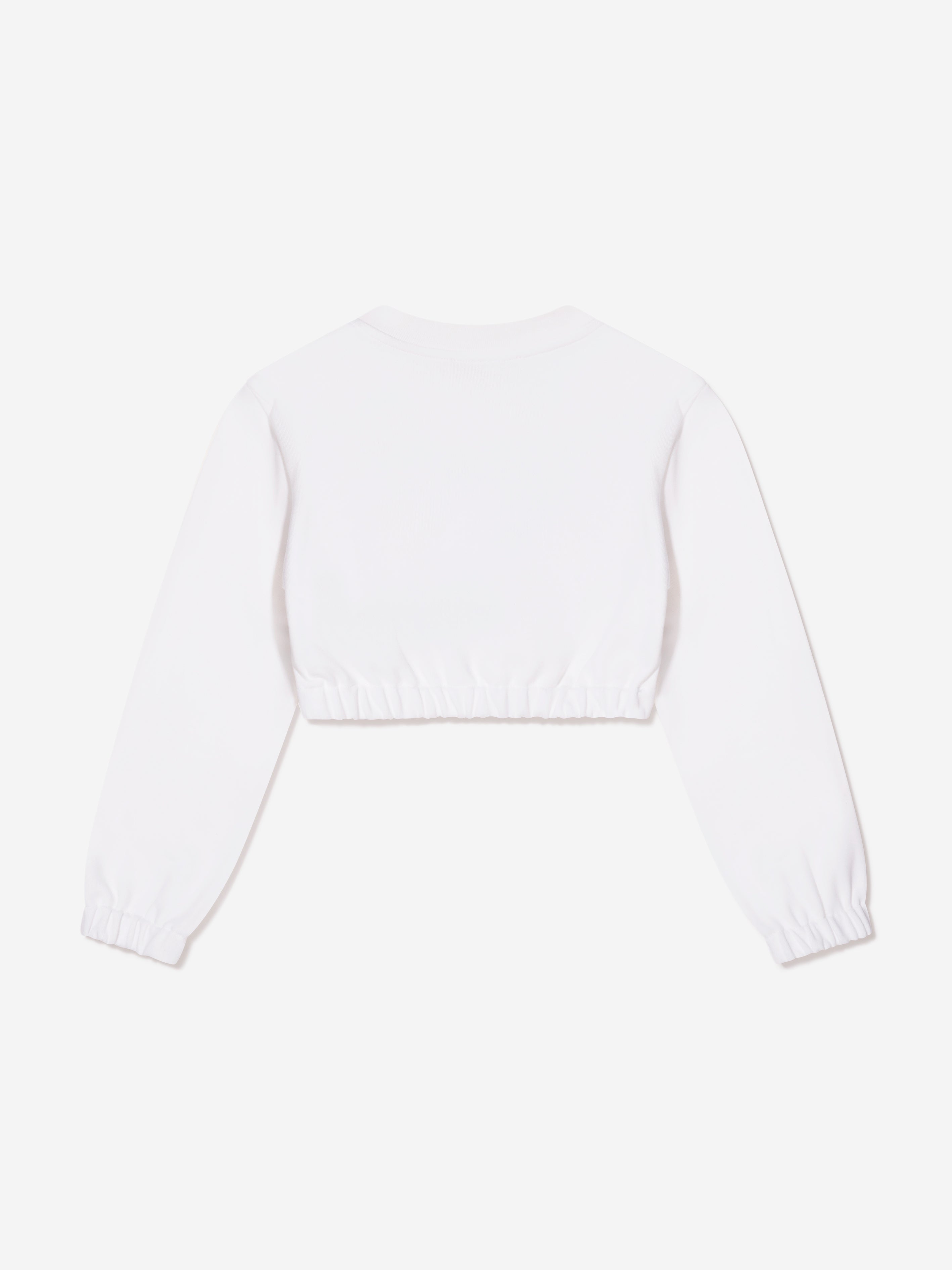 Pucci Girls Cropped Logo Sweatshirt in White