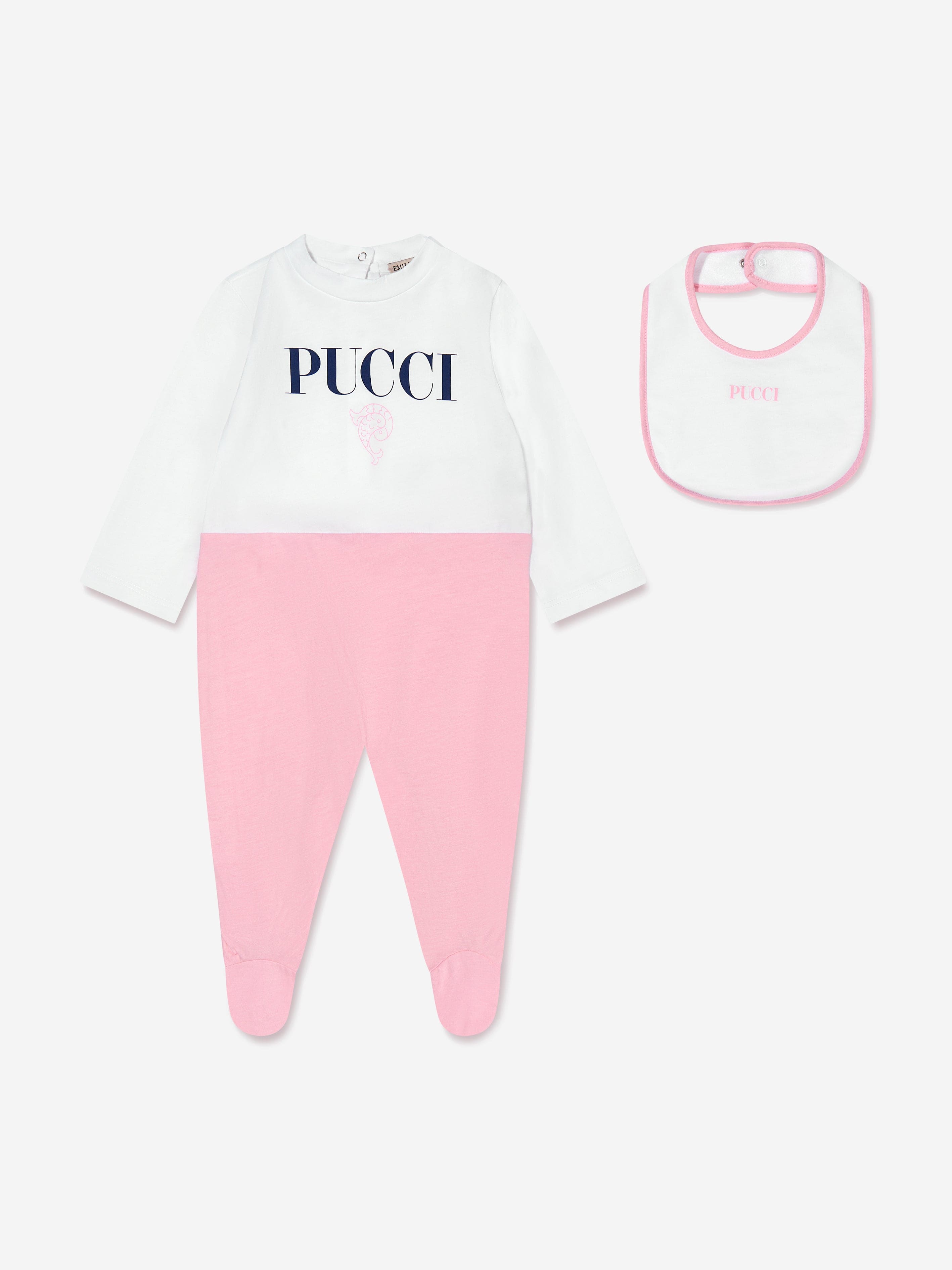 Pucci Baby Girls Babygrow Gift Set in White