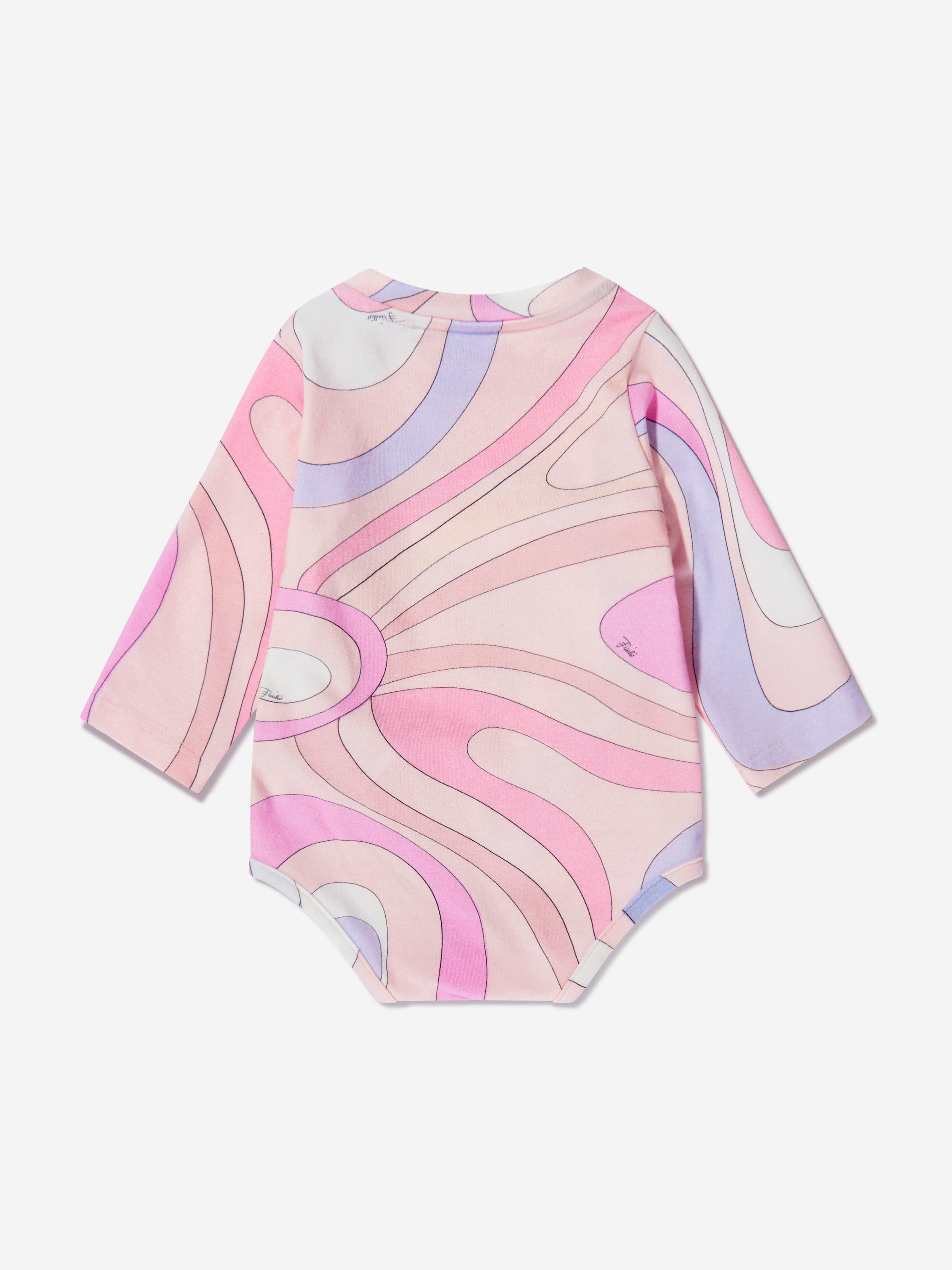 Pucci Baby Girls Marmo Print Bodysuit in Pink