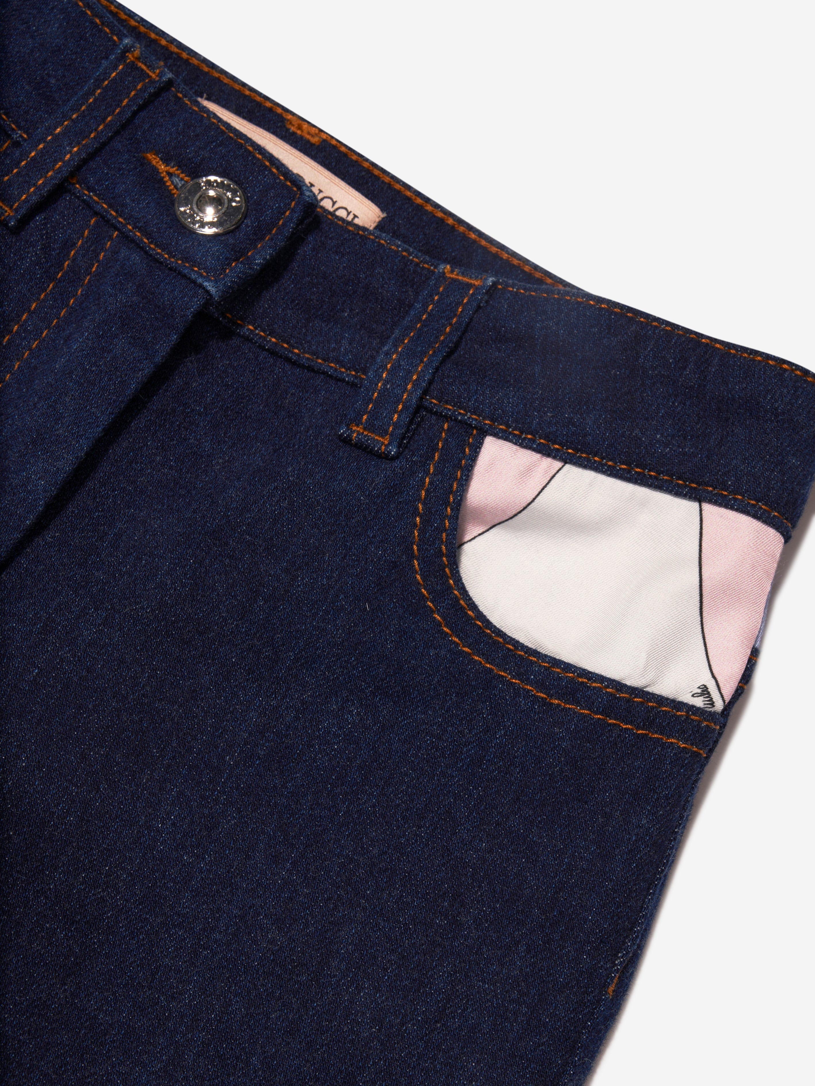 Pucci Girls Marmo Pocket Jeans in Blue