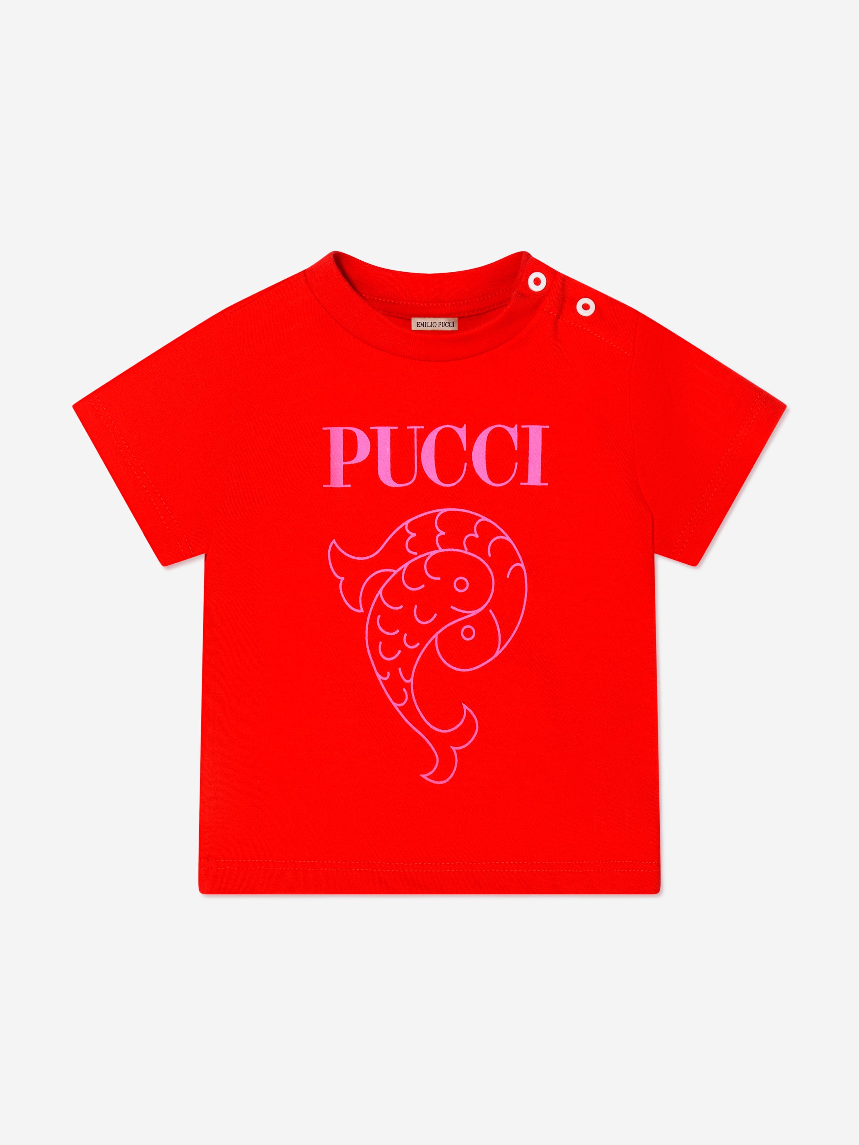 Pucci Baby Girls Logo T-Shirt in Red