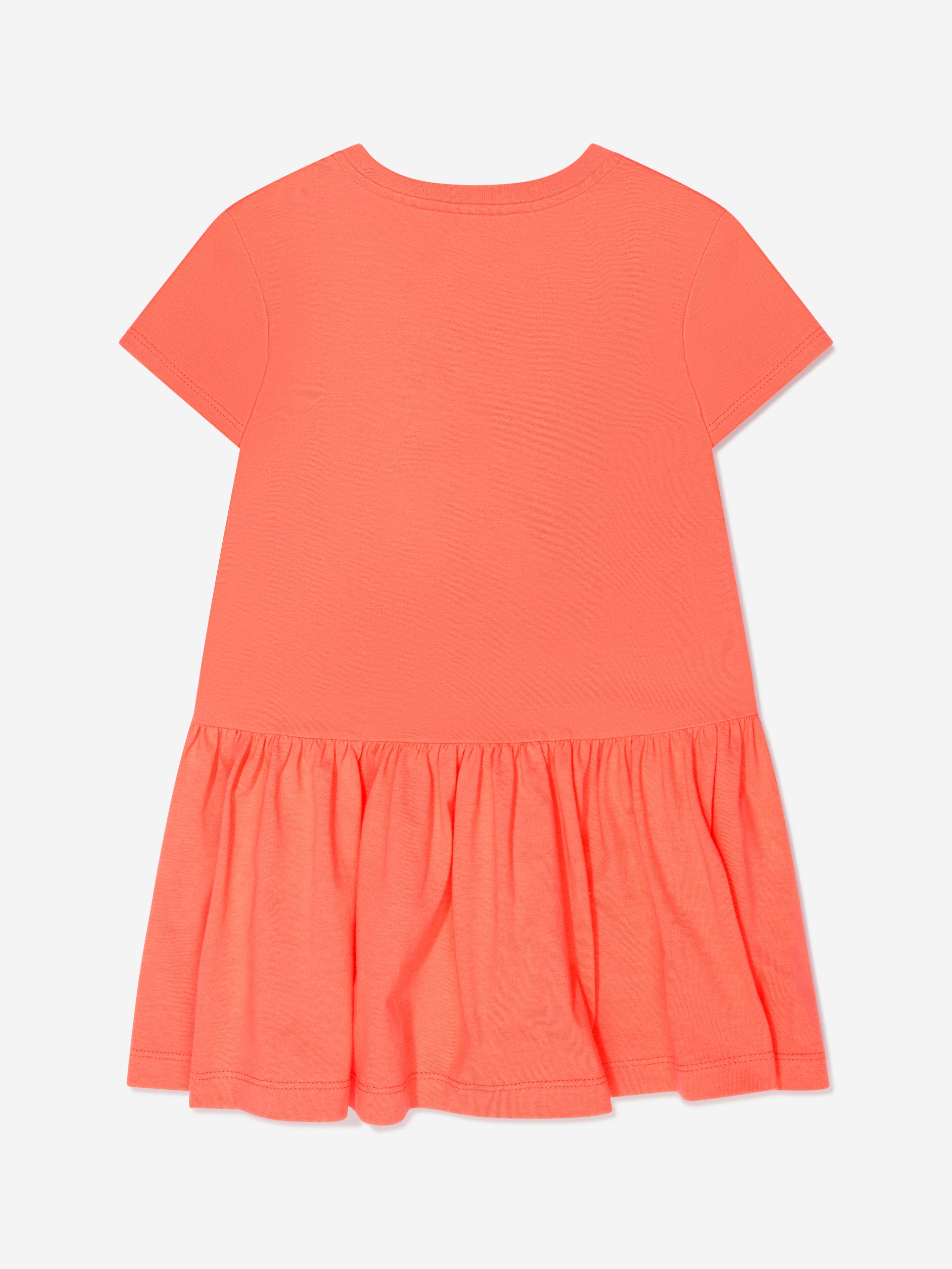 Pucci Girls Logo Jersey Dress in Orange