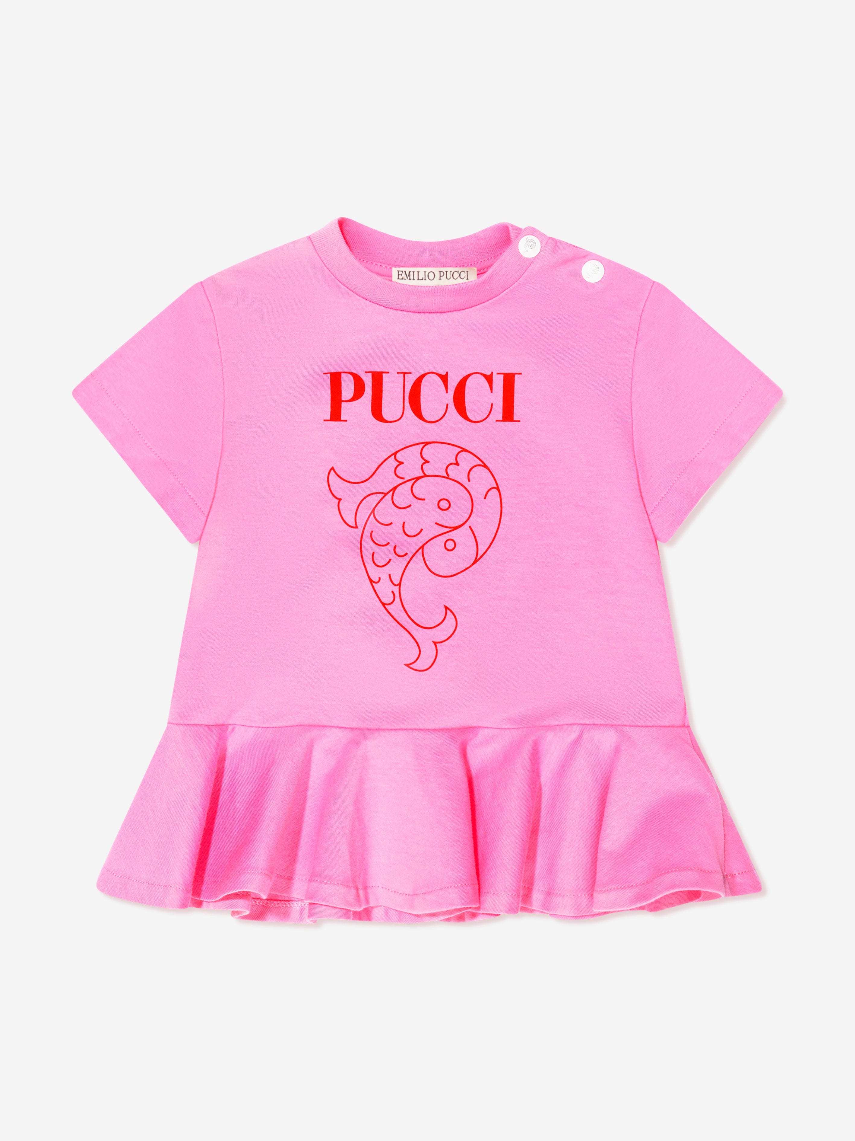 Pucci Baby Girls Logo Jersey Dress in Pink