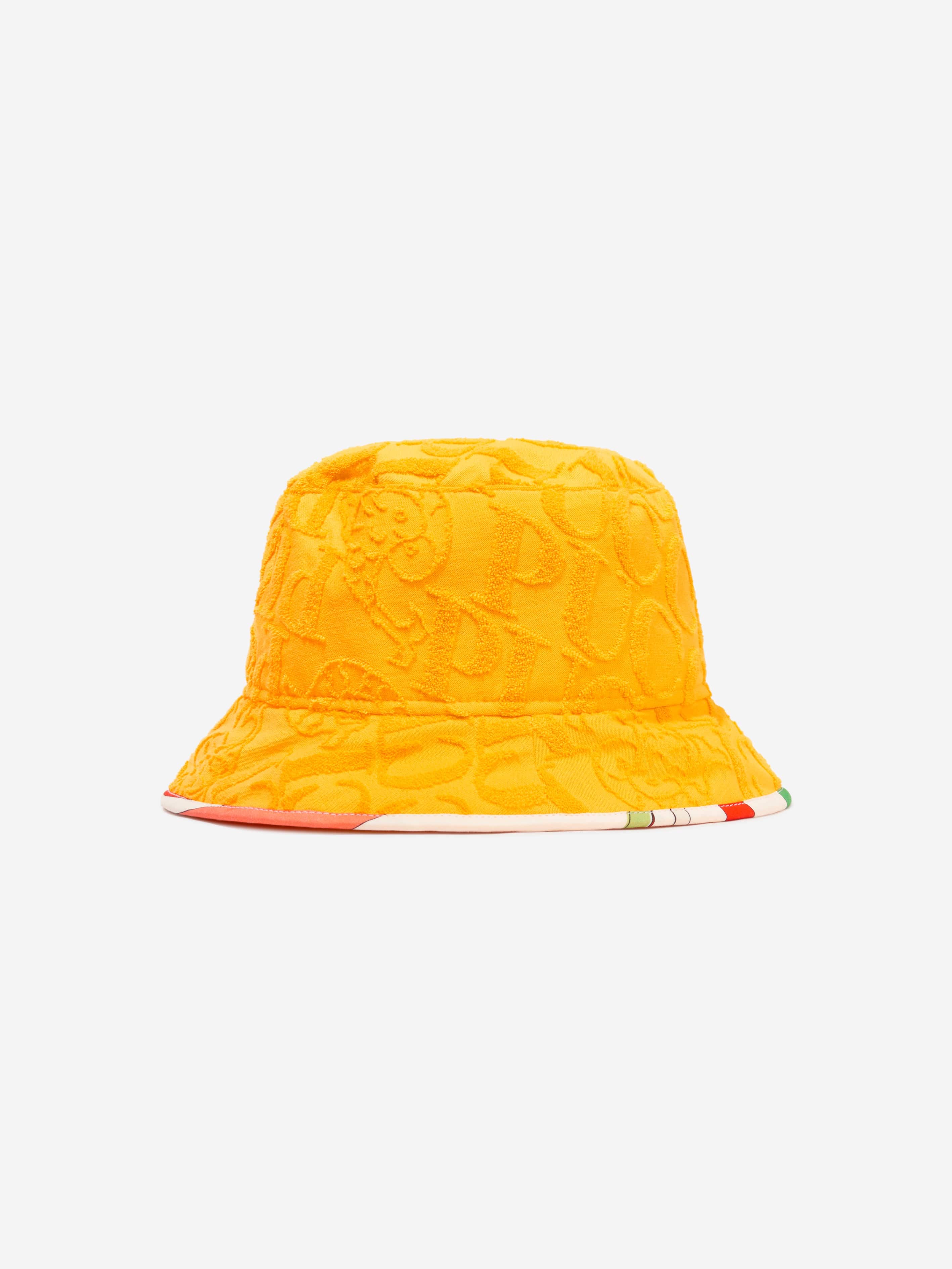 Pucci Girls Marmo Trim Bucket Hat in Yellow