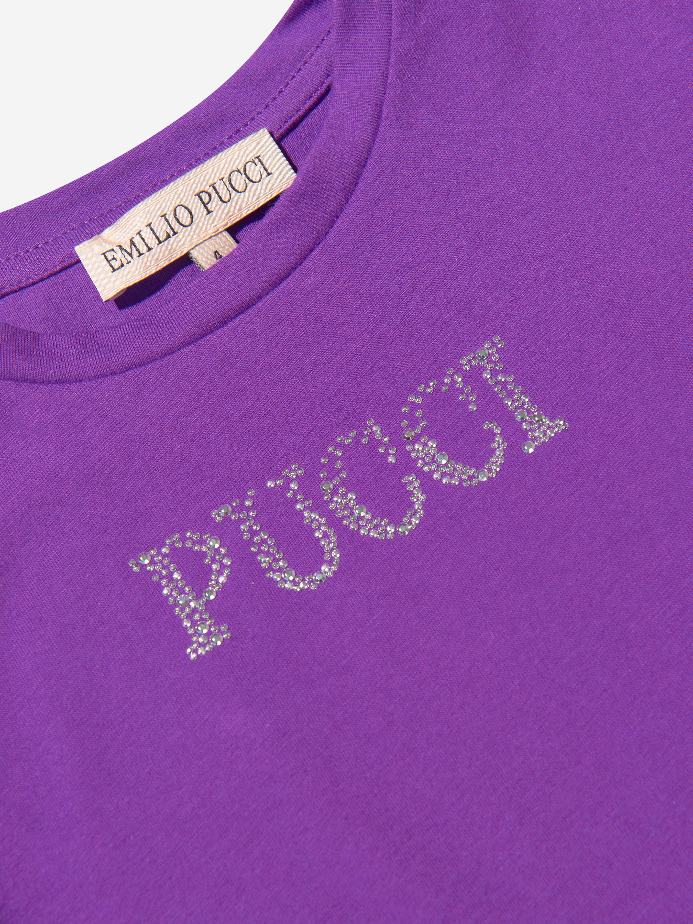 Pucci Girls Logo Peplum T-Shirt