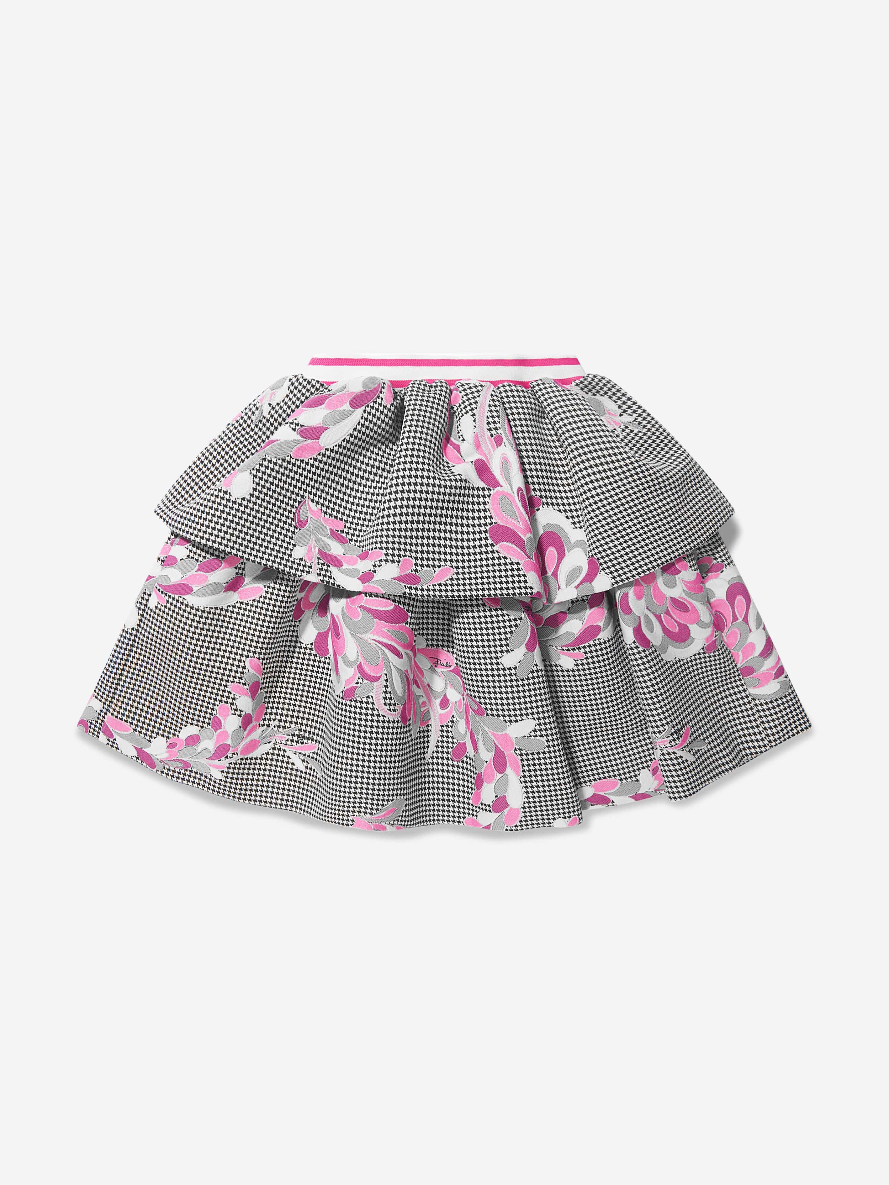 Pucci Girls Patterned Tiered Skirt