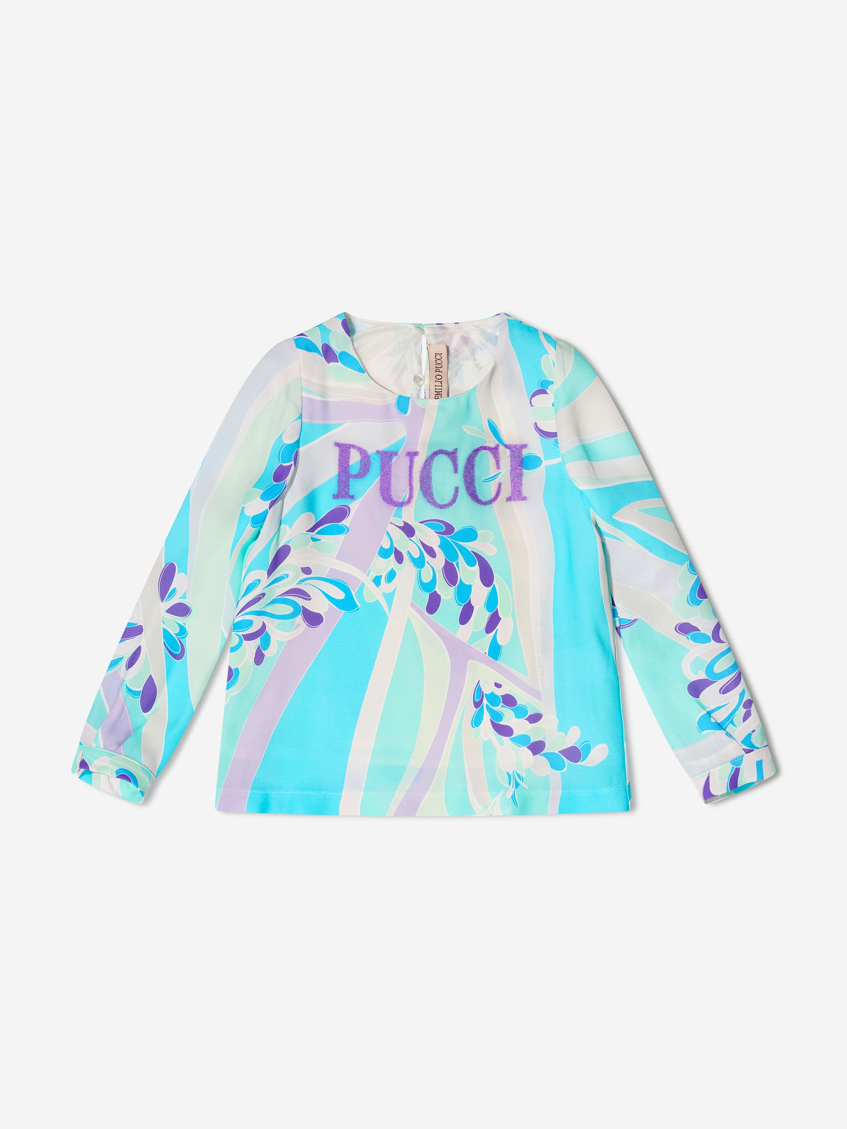 Pucci Girls Patterned Logo Blouse