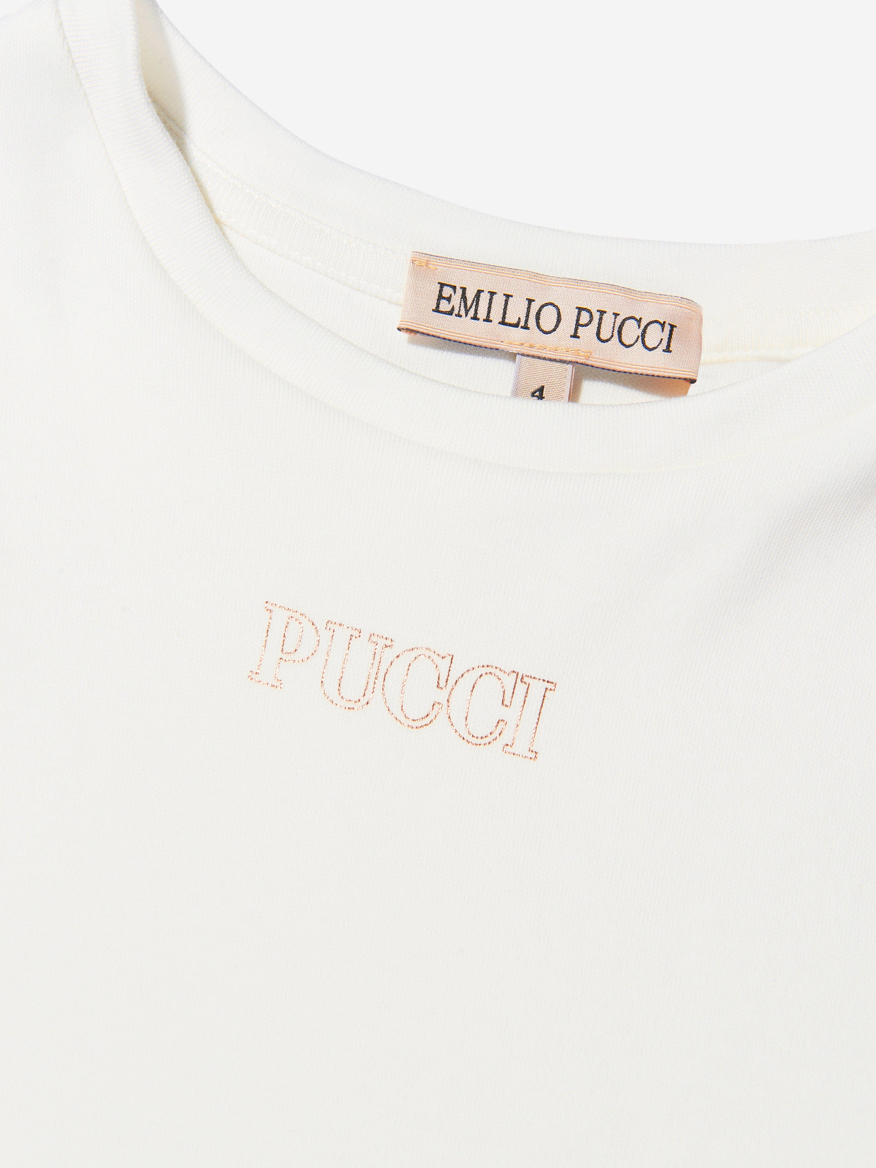 Pucci Girls Printed Sleeve Logo Dress