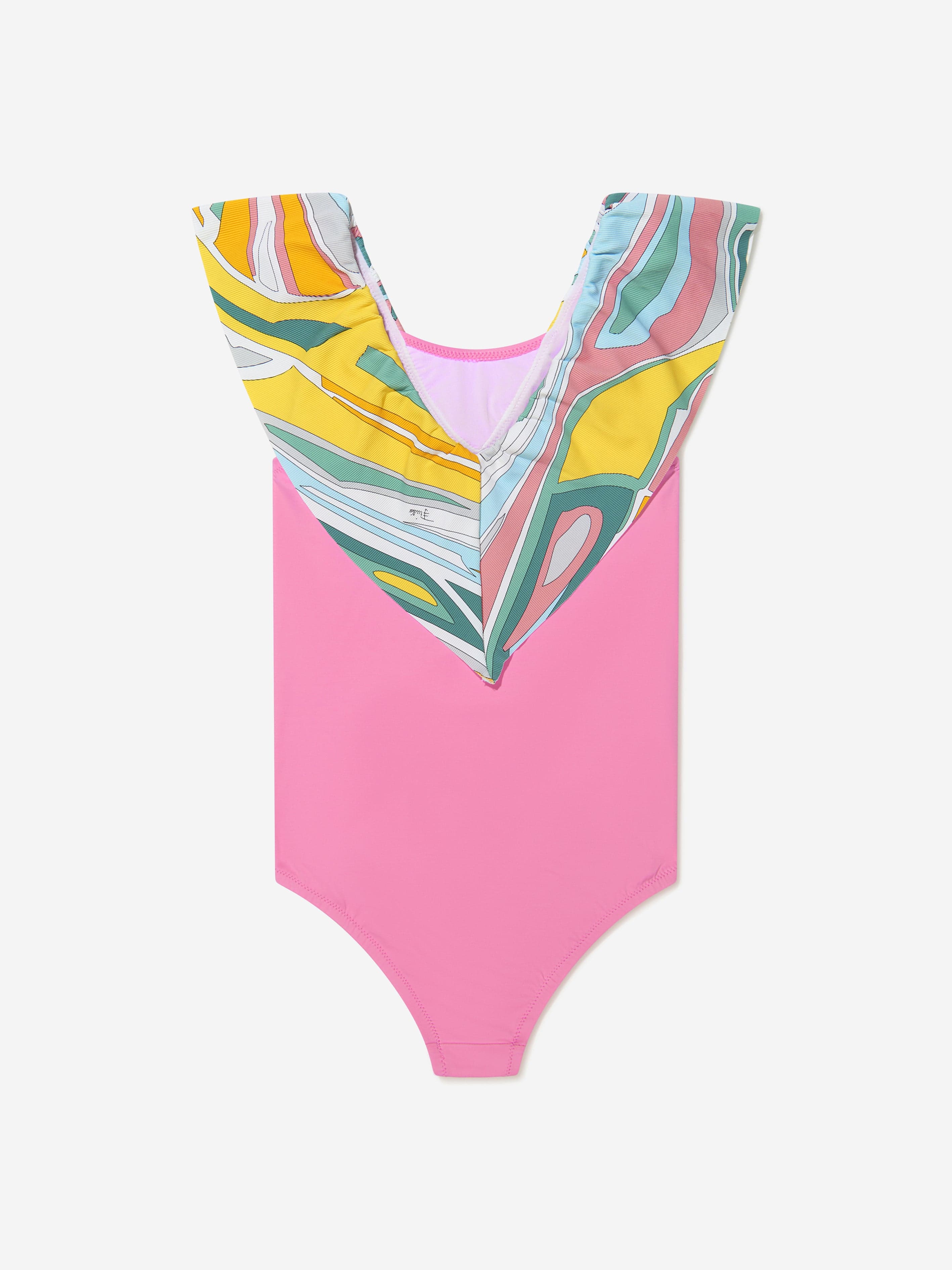 Pucci Girls Patterned V Neck Swimsuit