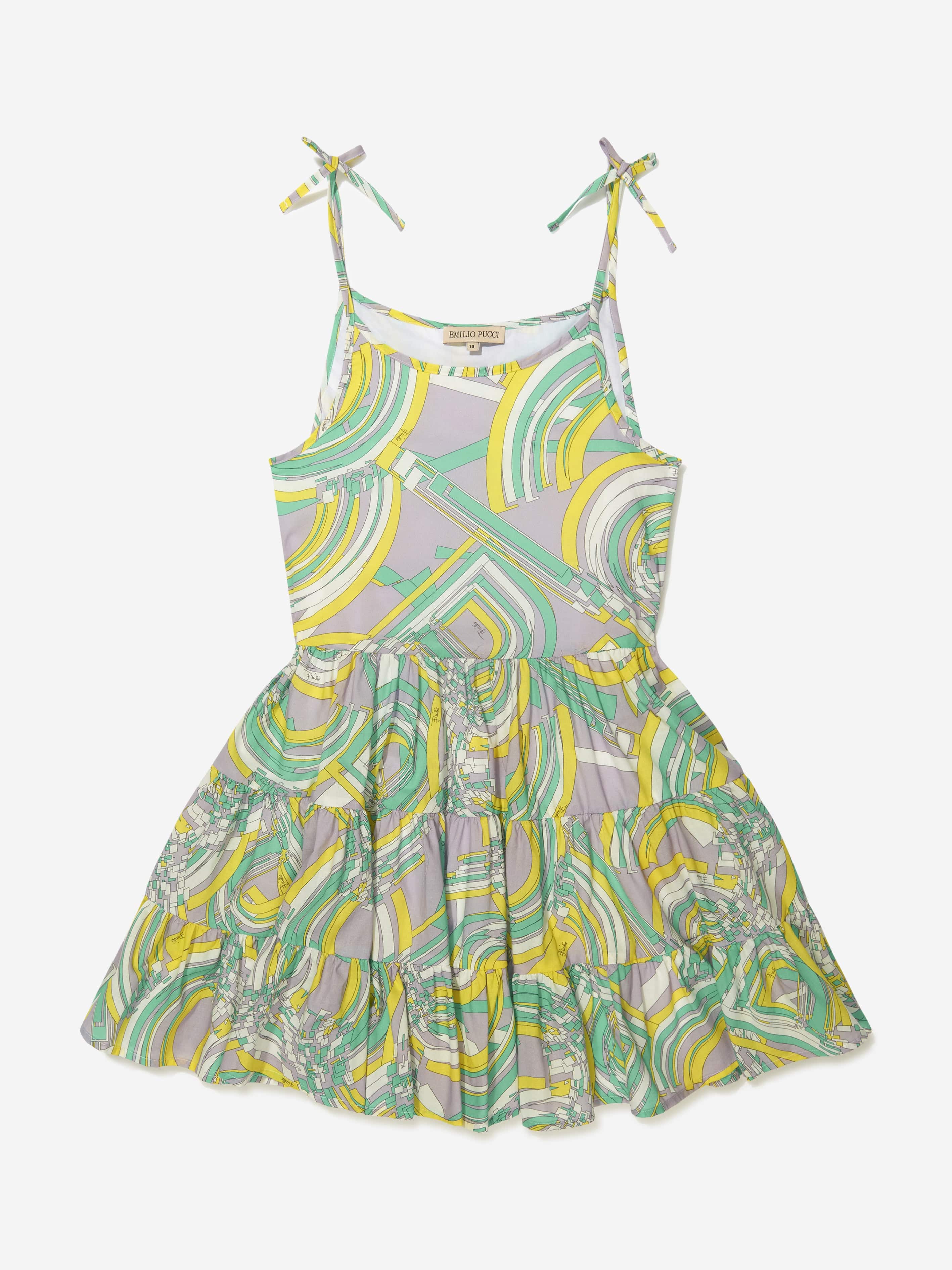 Pucci Girls Cotton Patterned Sun Dress