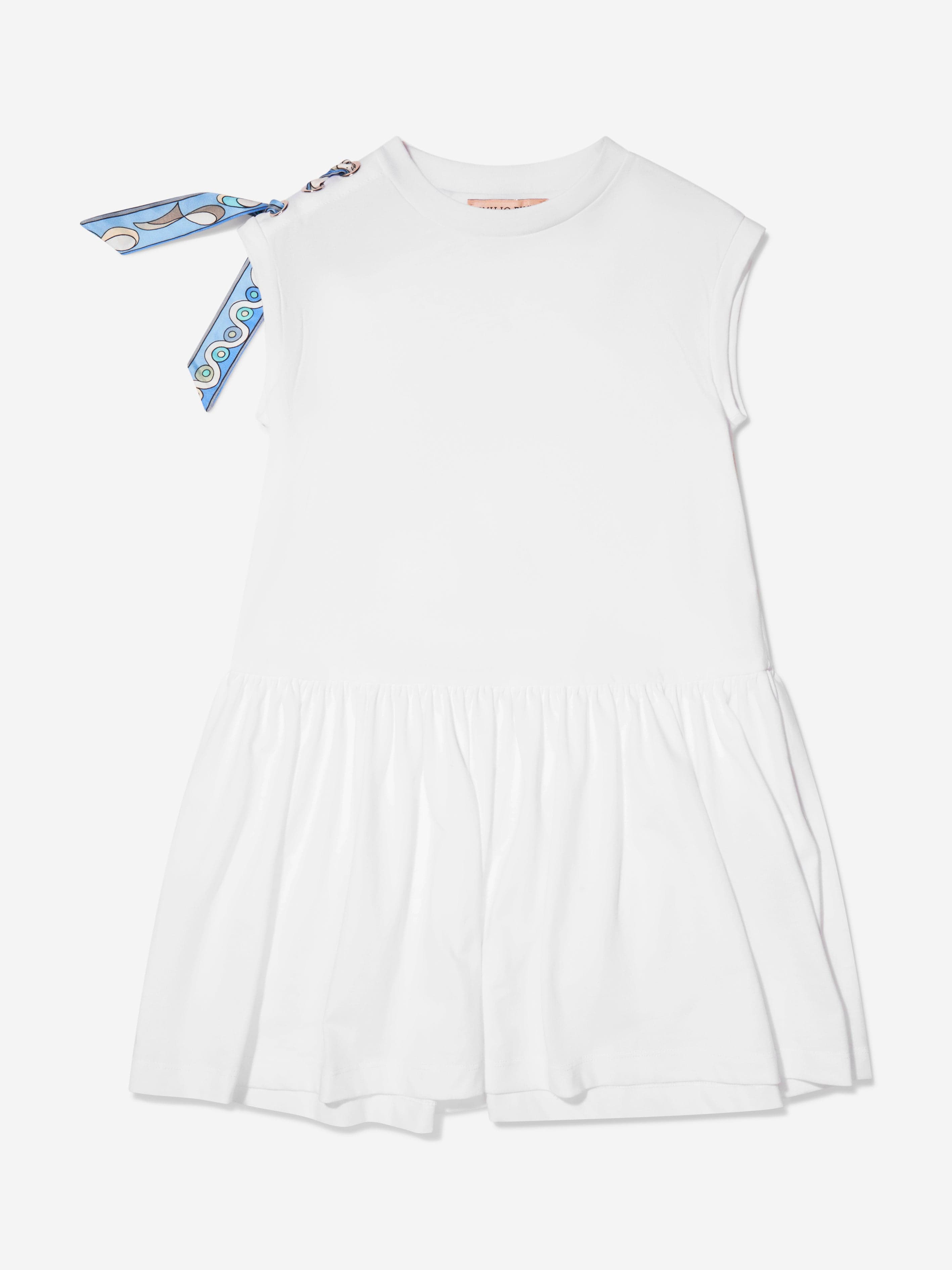 Pucci Girls Sleeveless Jersey Dress in White