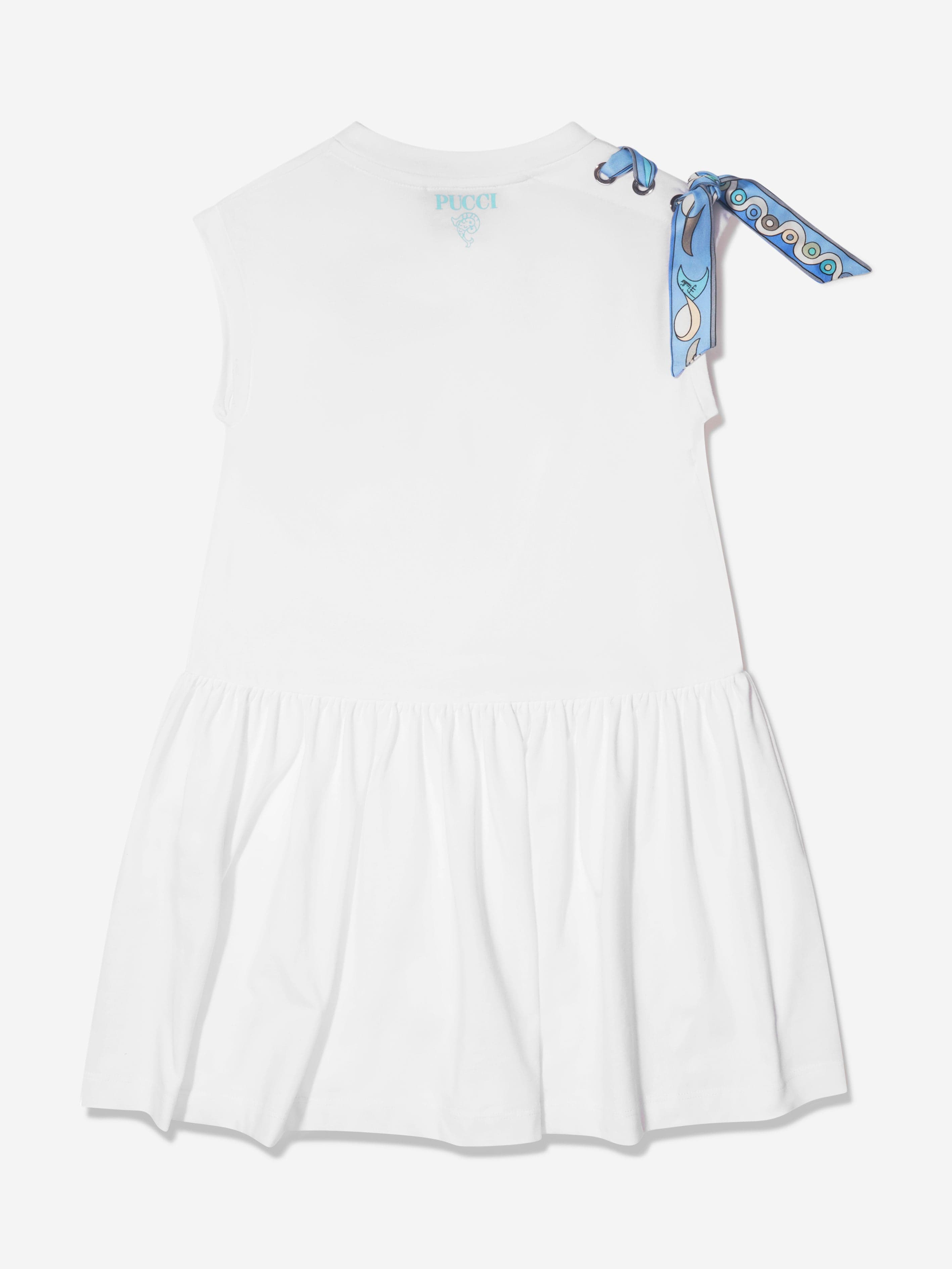 Pucci Girls Sleeveless Jersey Dress in White