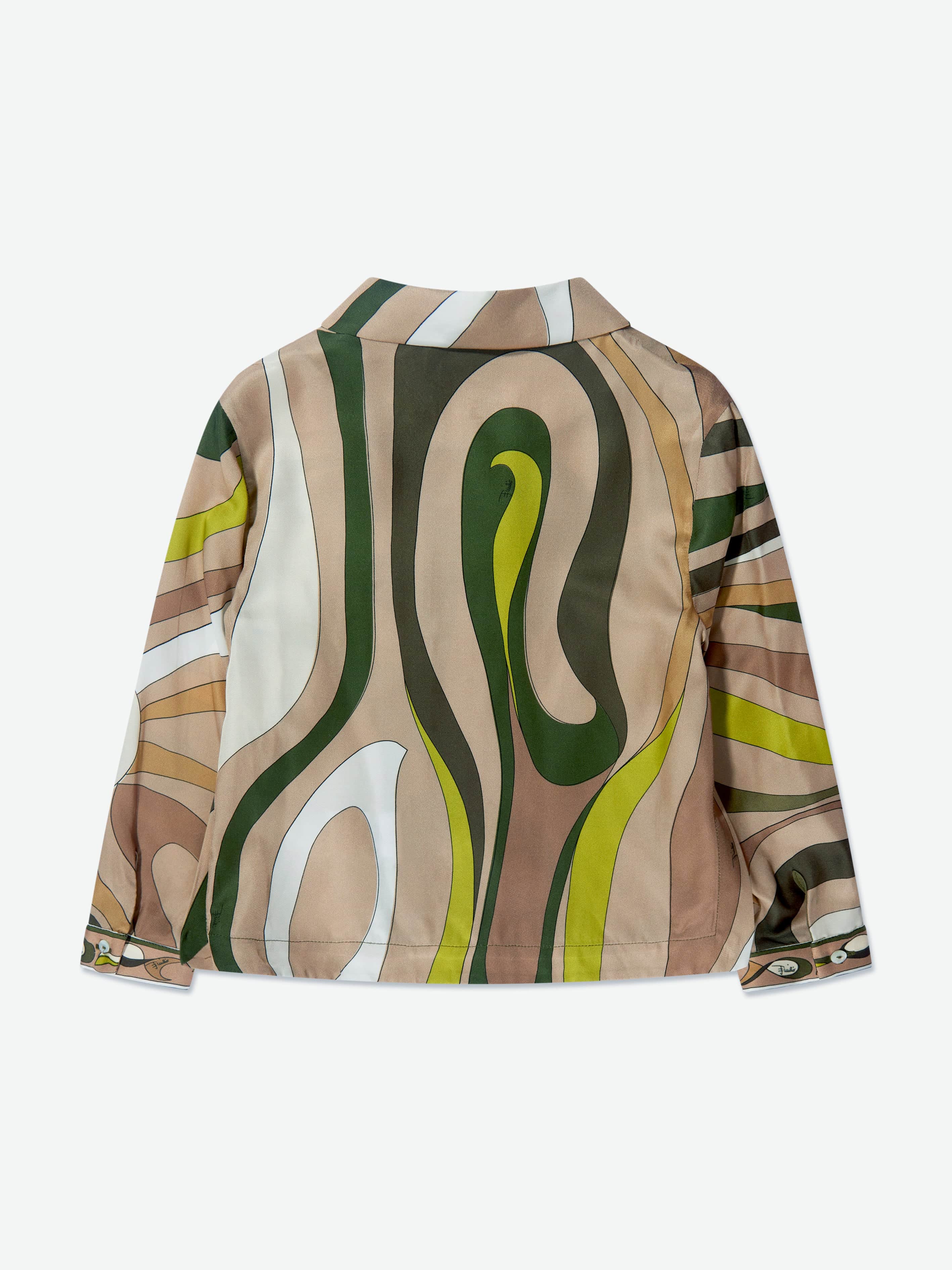 Pucci Girls Marmo Print Blouse in Green