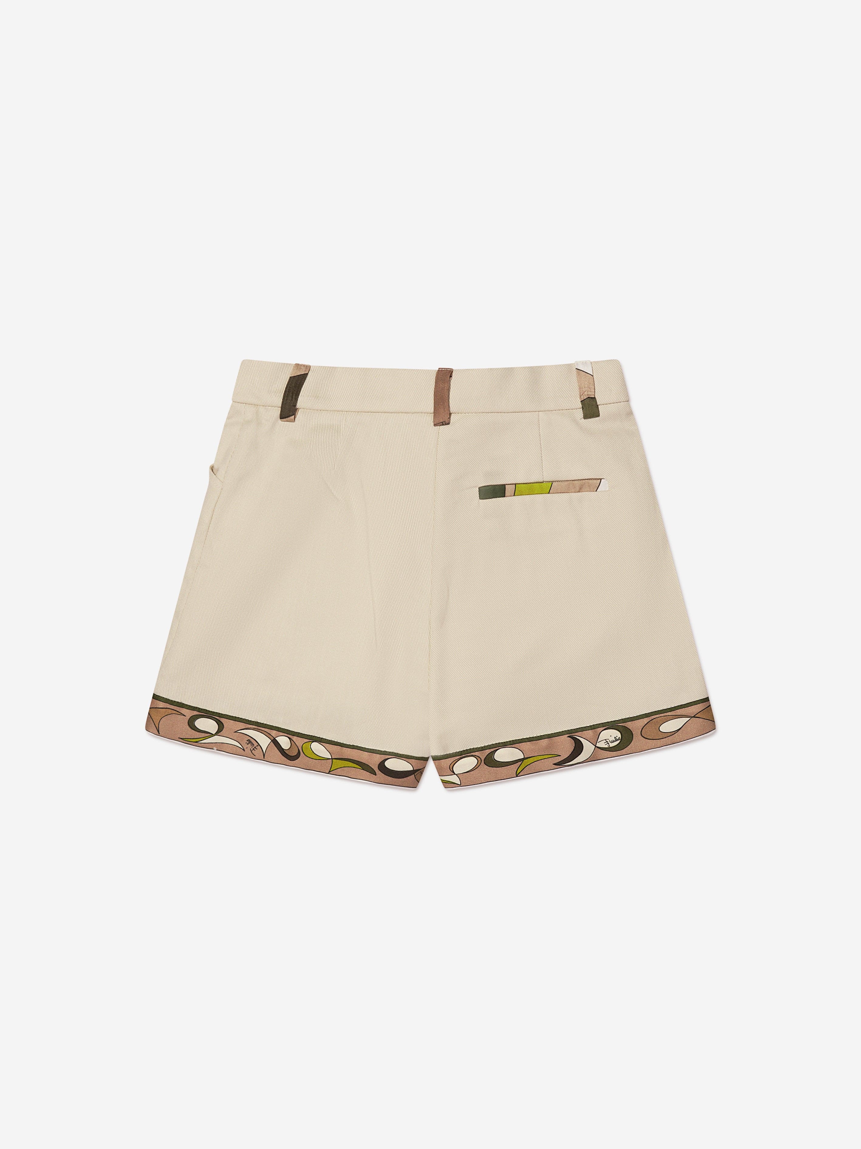 Pucci Girls Marmo Print Shorts in Cream