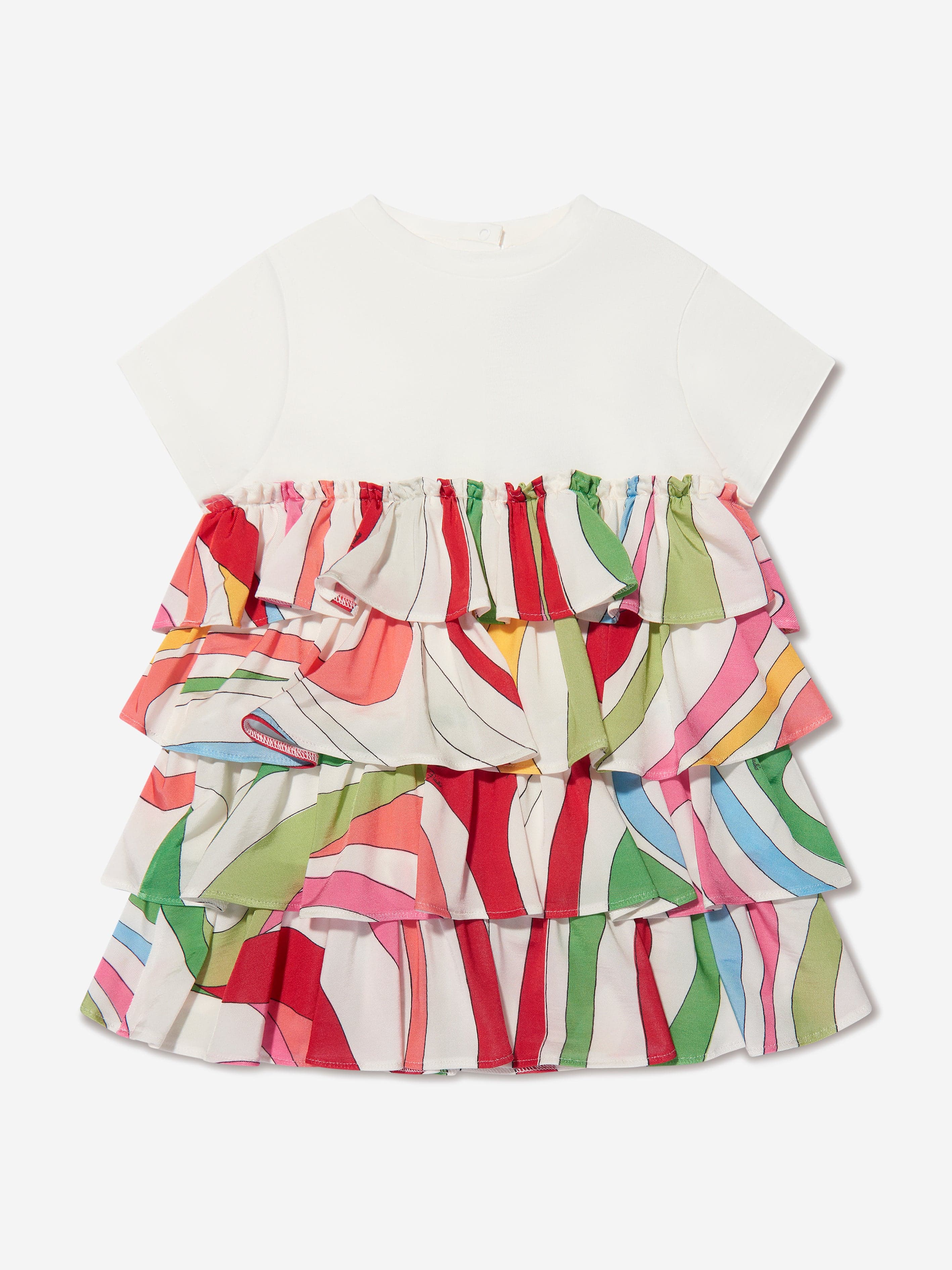 Pucci Baby Girls Marmo Ruffle Dress in Ivory