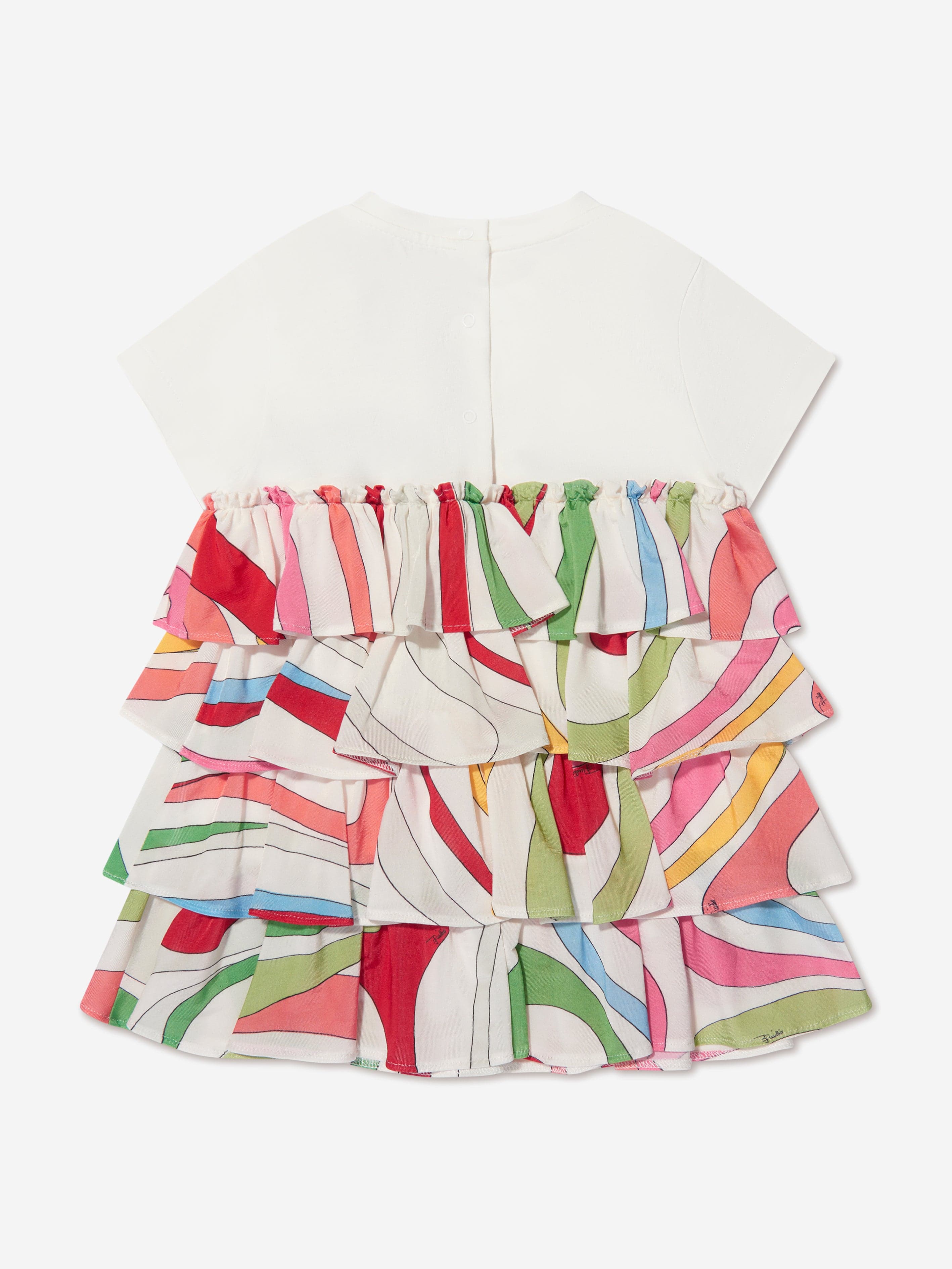 Pucci Baby Girls Marmo Ruffle Dress in Ivory