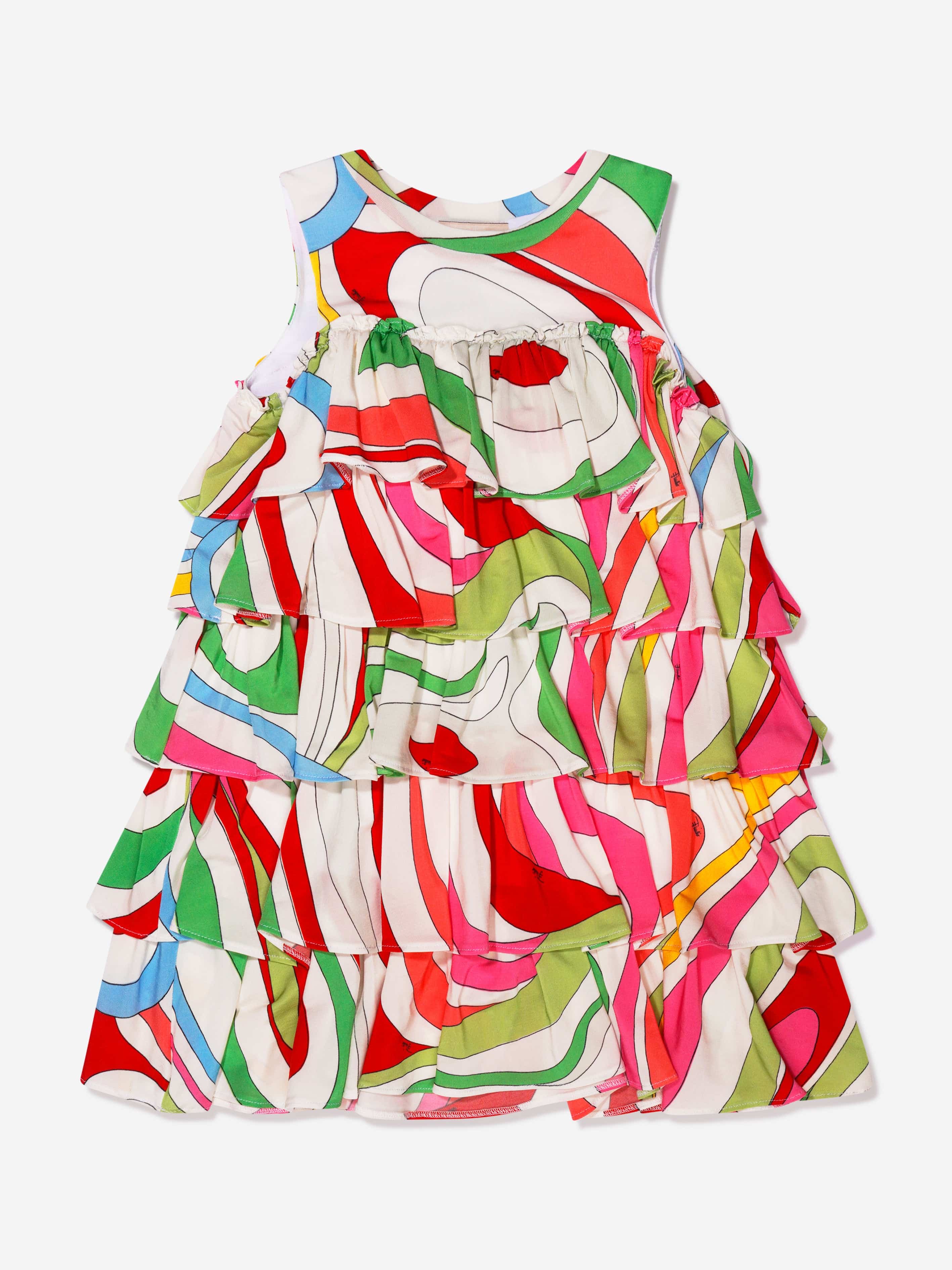 Pucci Girls Sleeveless Marmo Dress in Multicolour