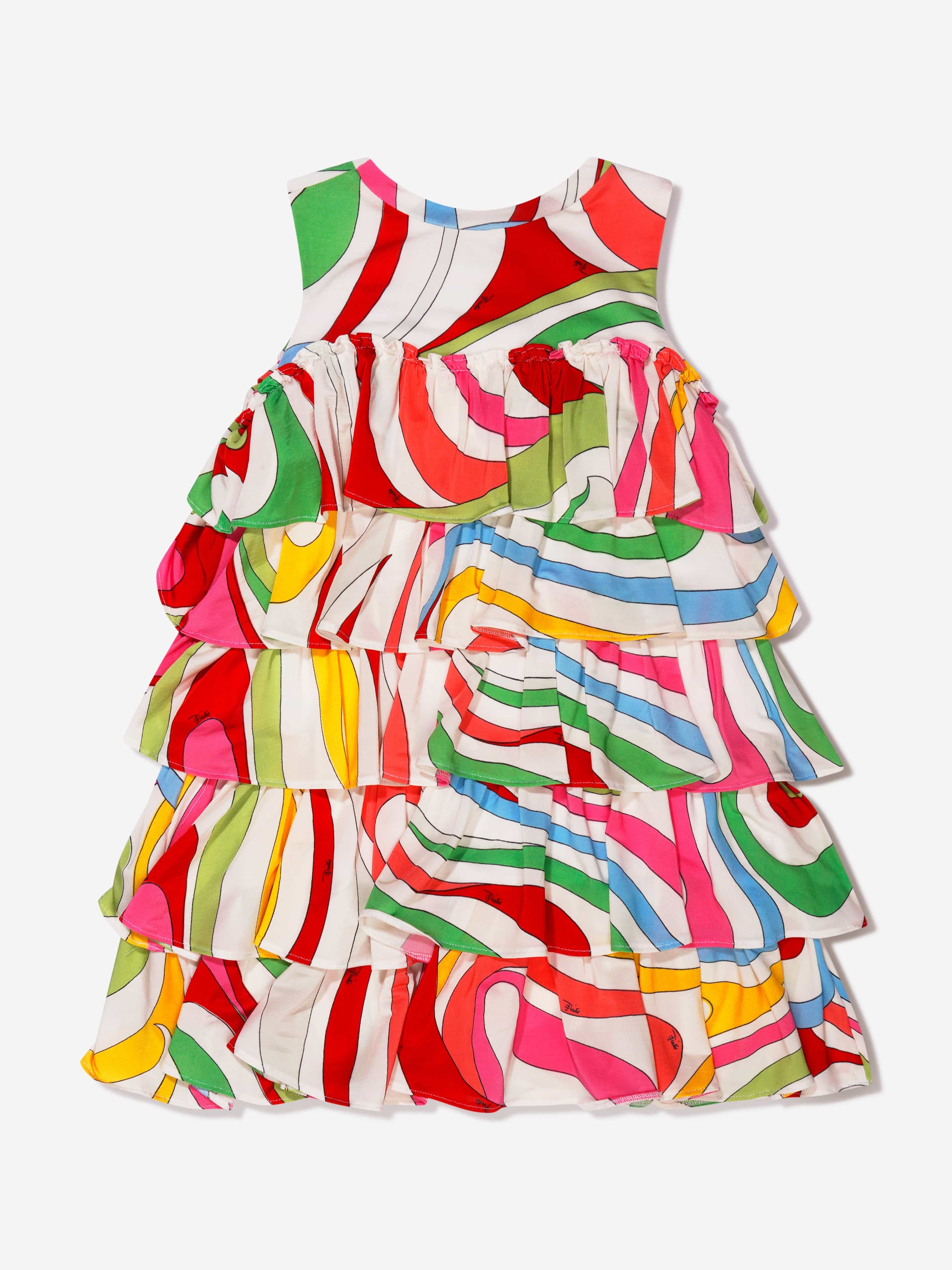 Pucci Girls Sleeveless Marmo Dress in Multicolour