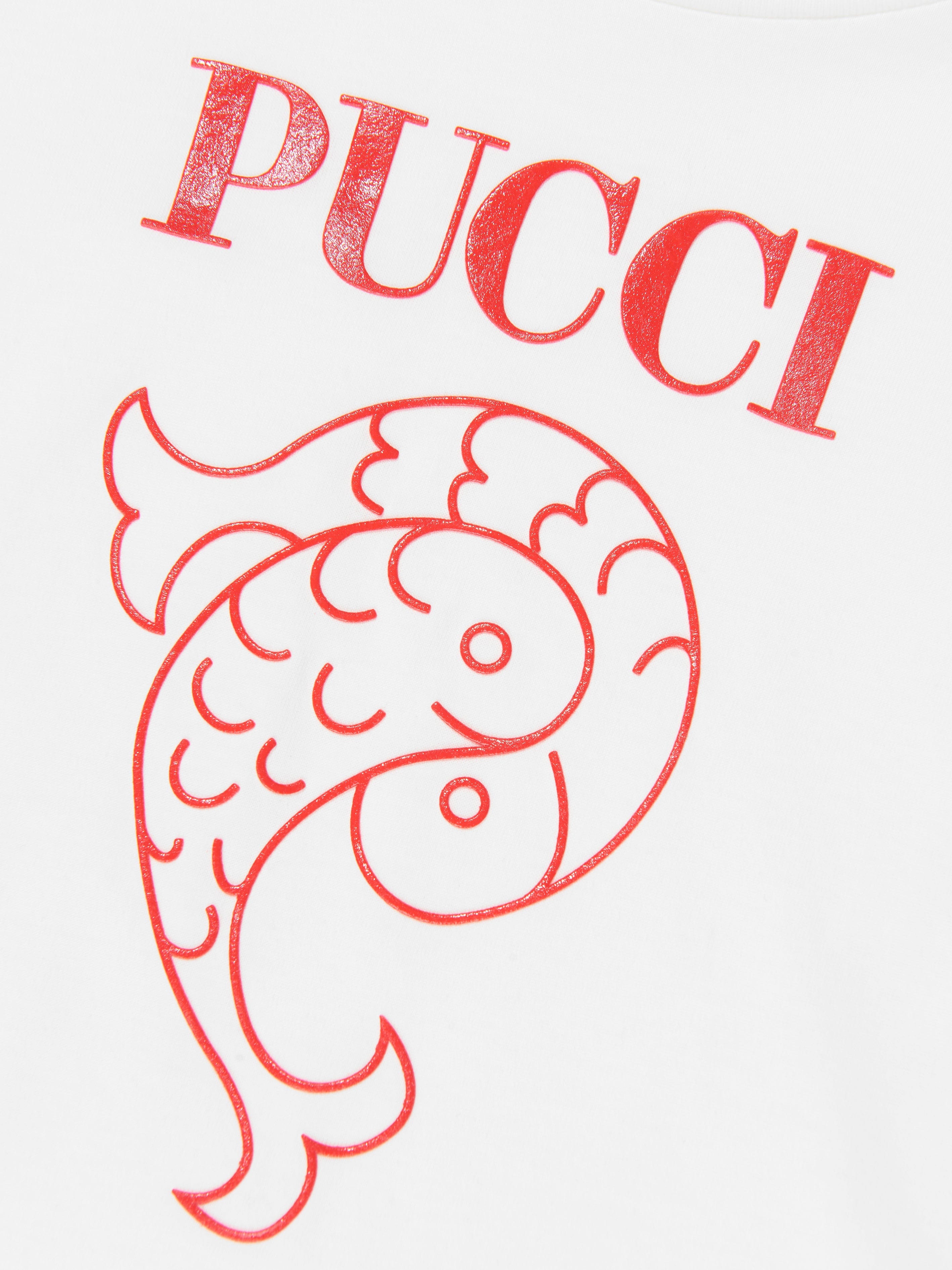 Pucci Girls Logo Print T-Shirt in Ivory