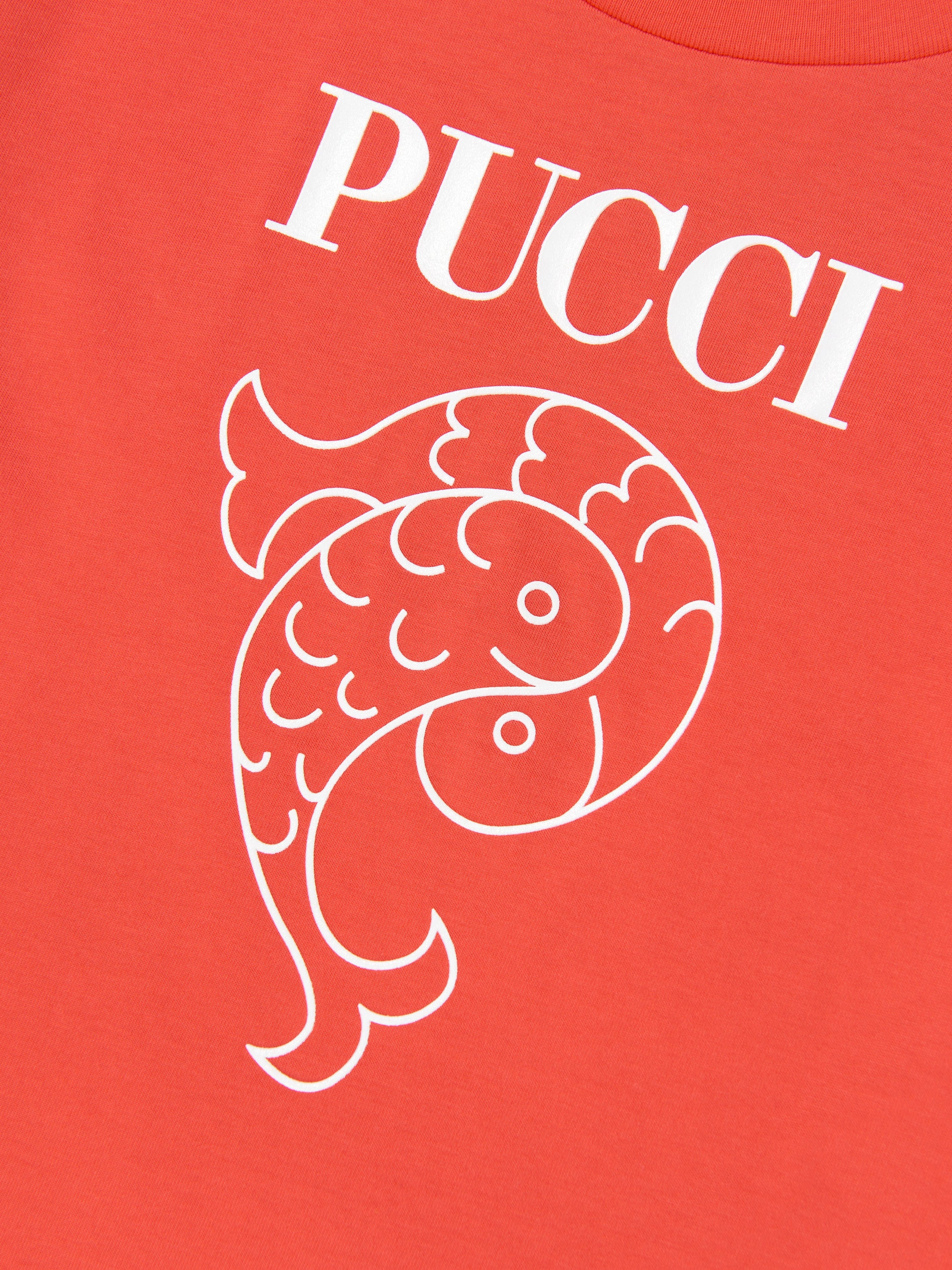 Pucci Kids Logo Print T-Shirt in Red